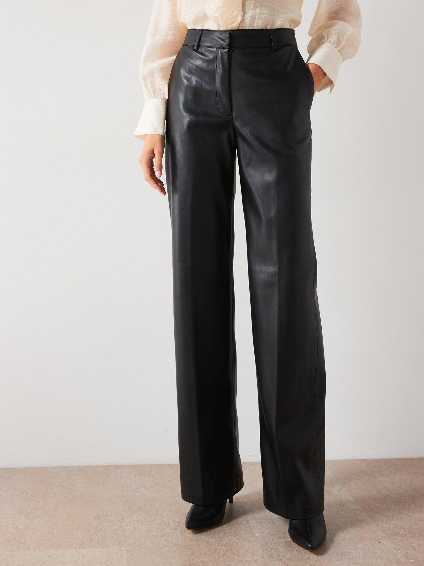 Mango Leather effect Straight Trousers Very