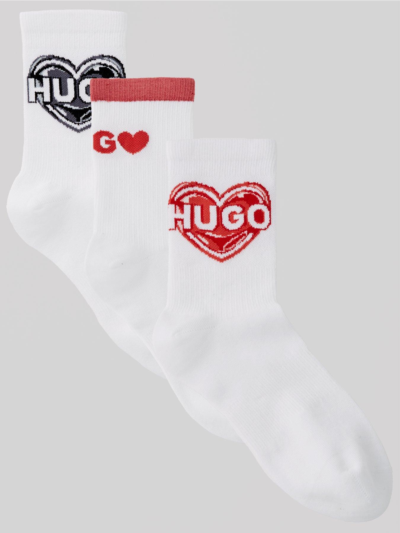 undefined 3 Pack of Valentine Logo Ankle Socks - White