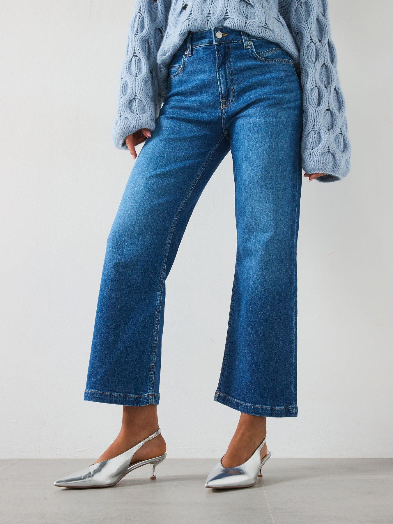 undefined High Rise Soft Kick Flare Jeans - Blue