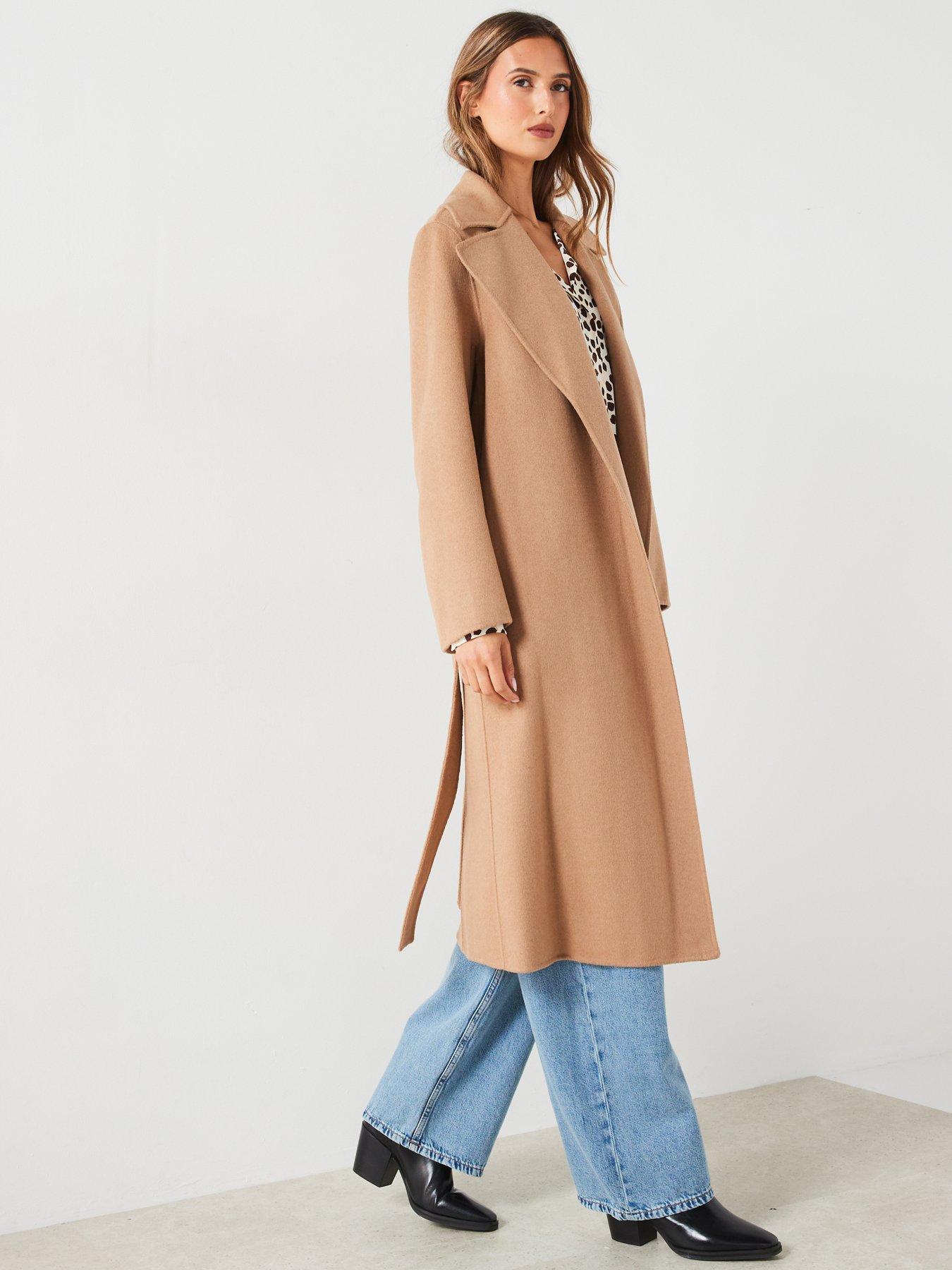 undefined Long Belted Coat - Beige