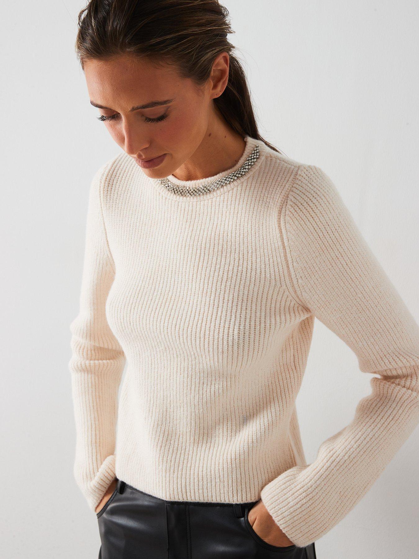 Ladies Jumpers Embellished Knitwear Mango Embellished Collar