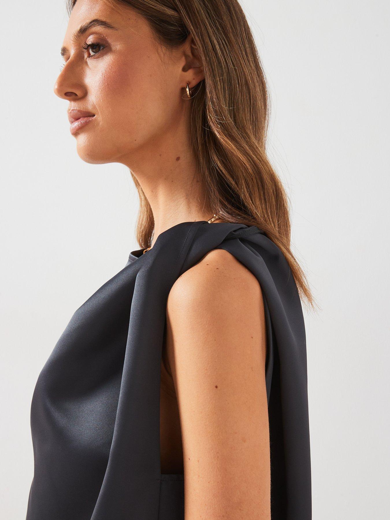 mango satin dress with knot Satin dress with knot