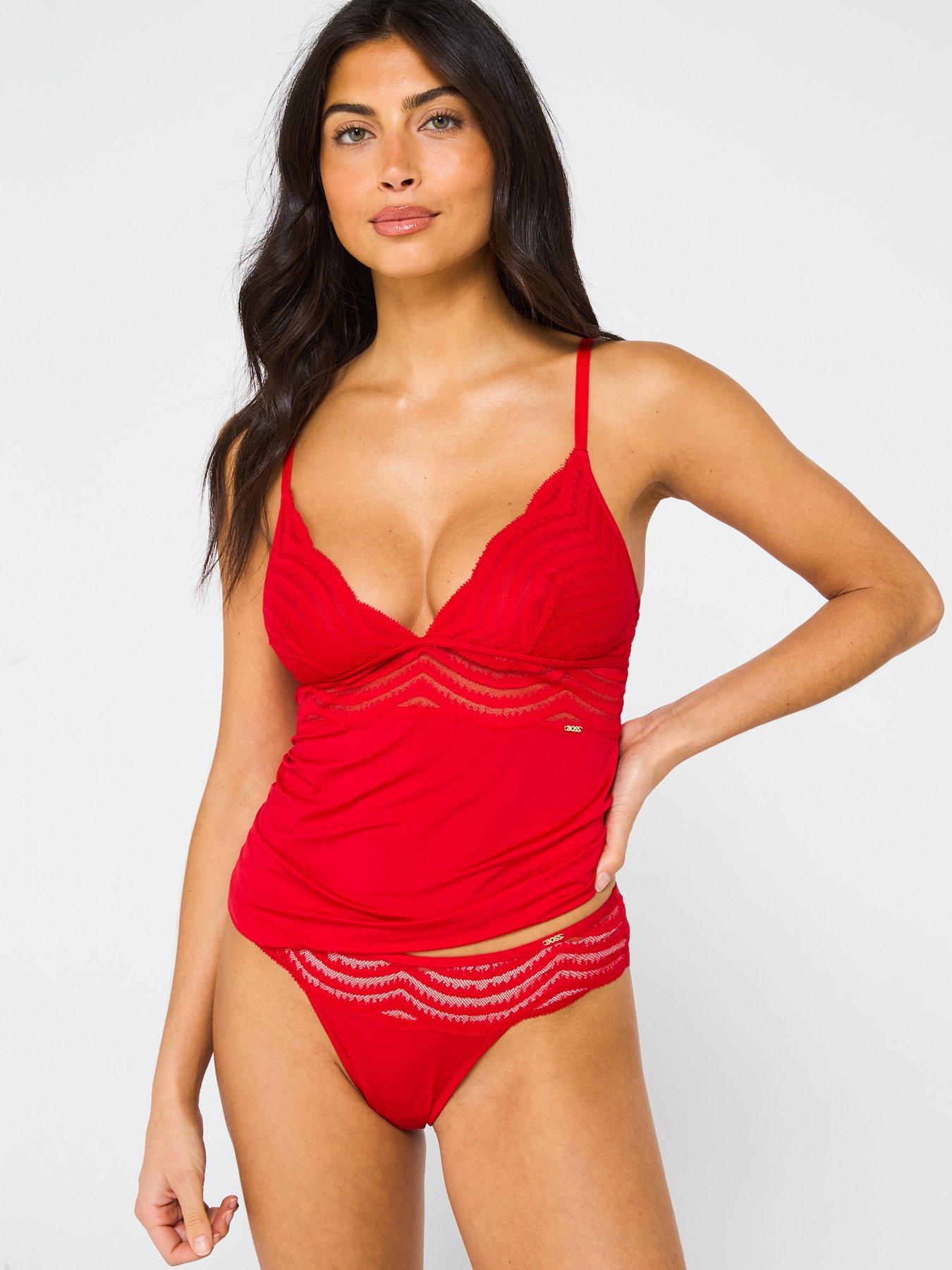 undefined Cami Top And Thong Gift Set - Red