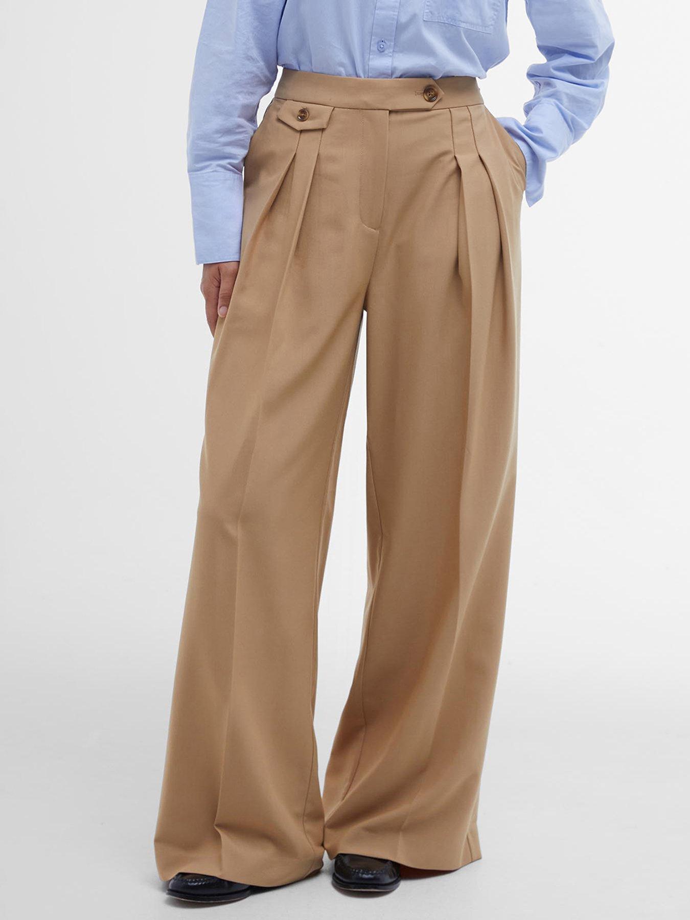 undefined Francis Wide Leg Trousers - Beige