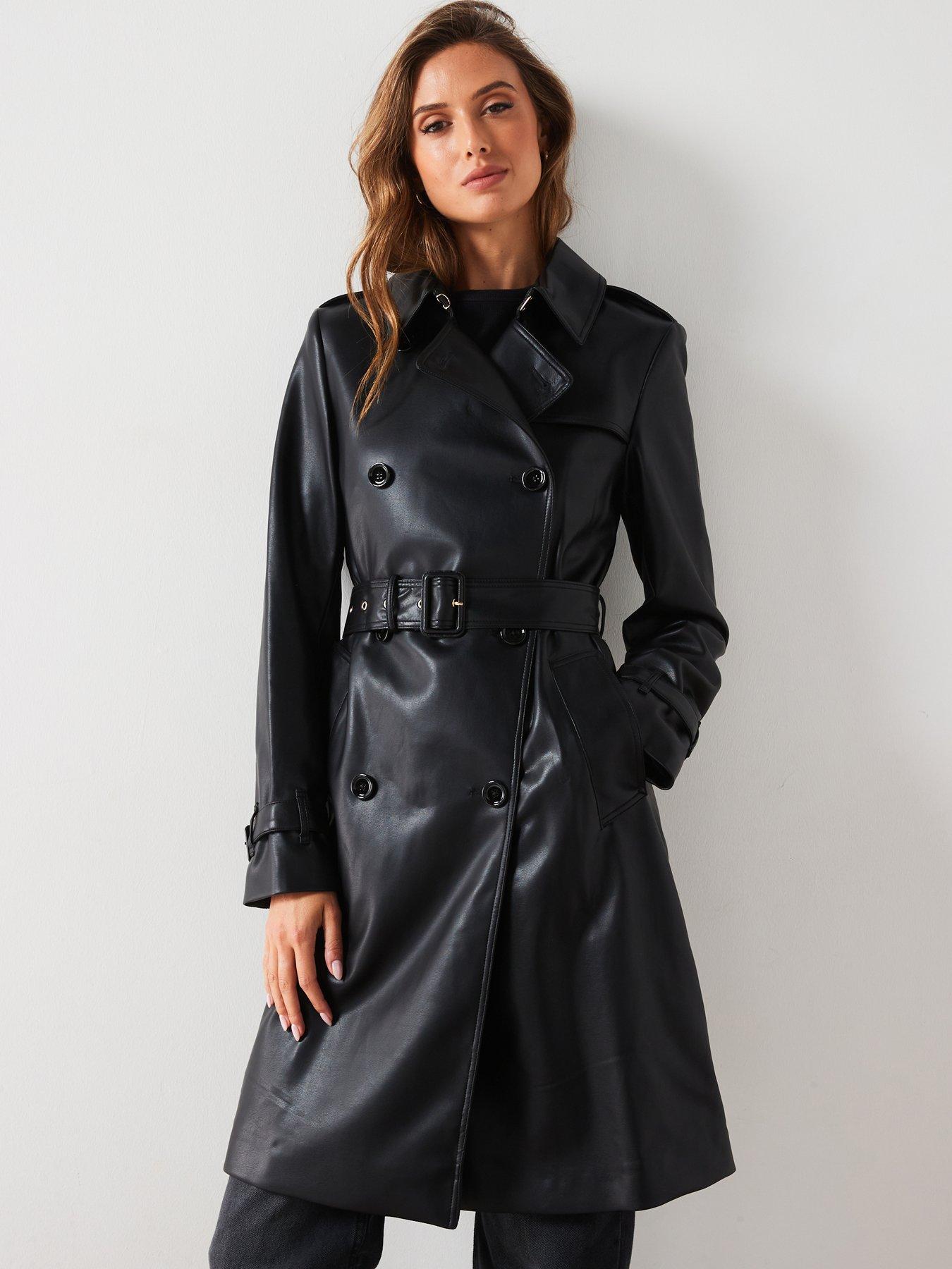 Leather effect Trench Coat