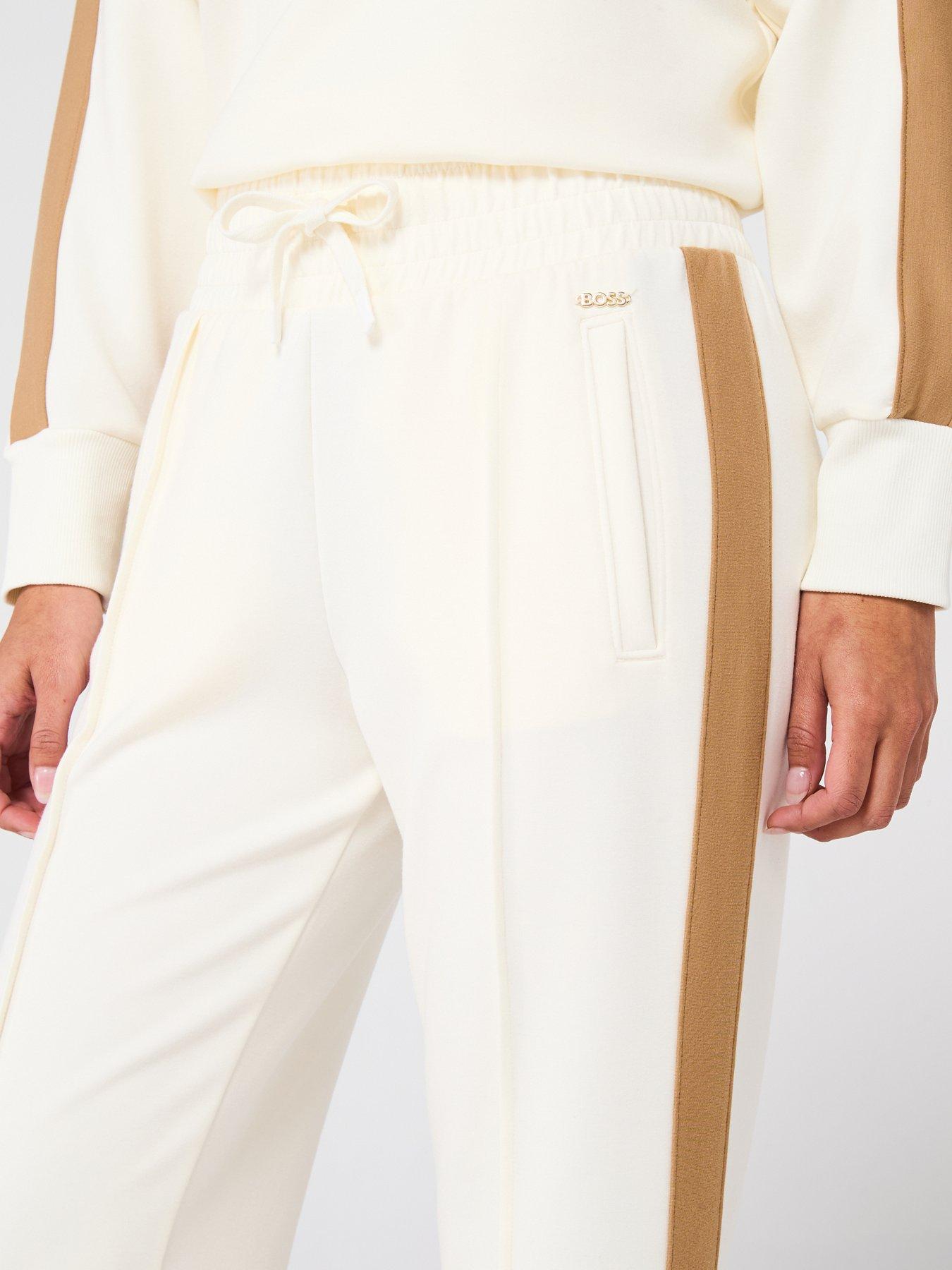 Image 4 of 5 of BOSS Dual Wide Leg Lounge Pants - White