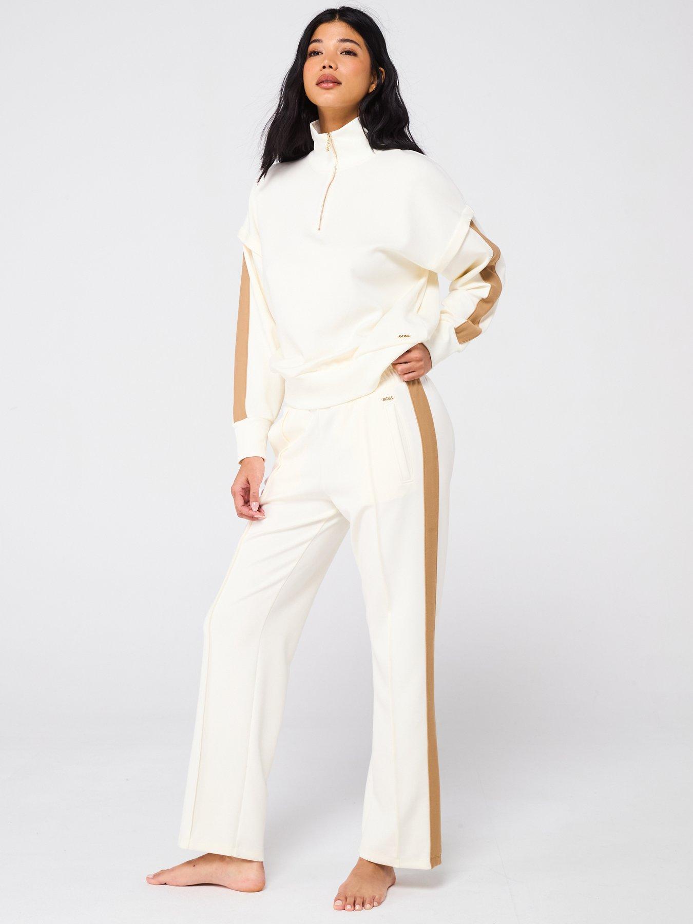 Image 5 of 5 of BOSS Dual Wide Leg Lounge Pants - White