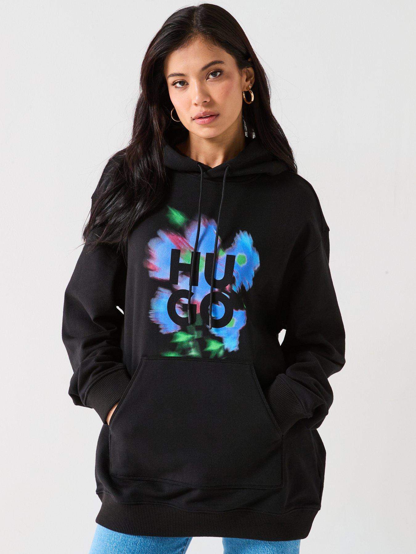 undefined Dejandra Graphic Logo Oversized Hoodie - Black