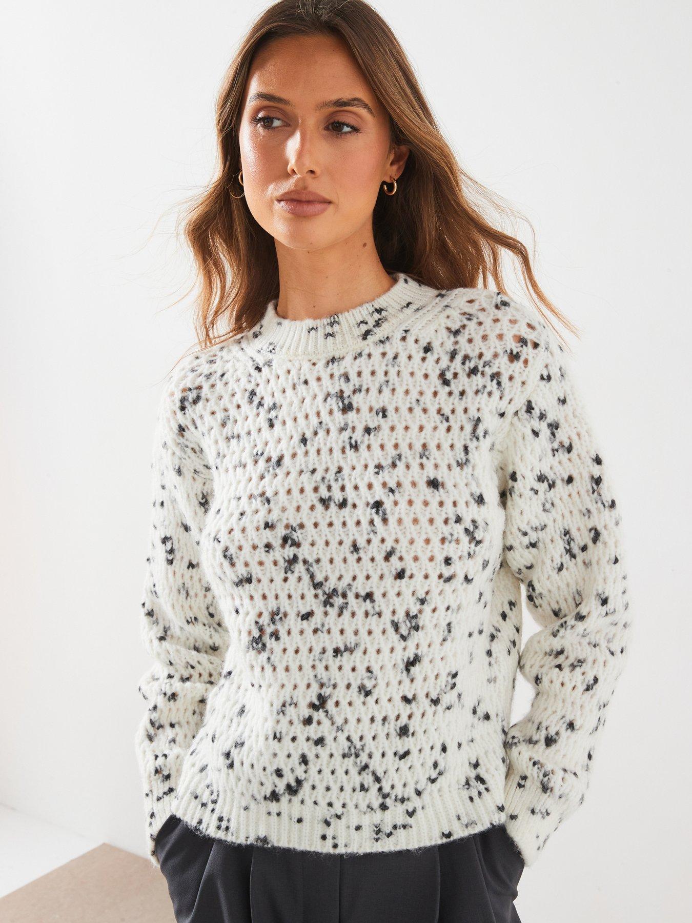 undefined Texture Marl Jumper - White