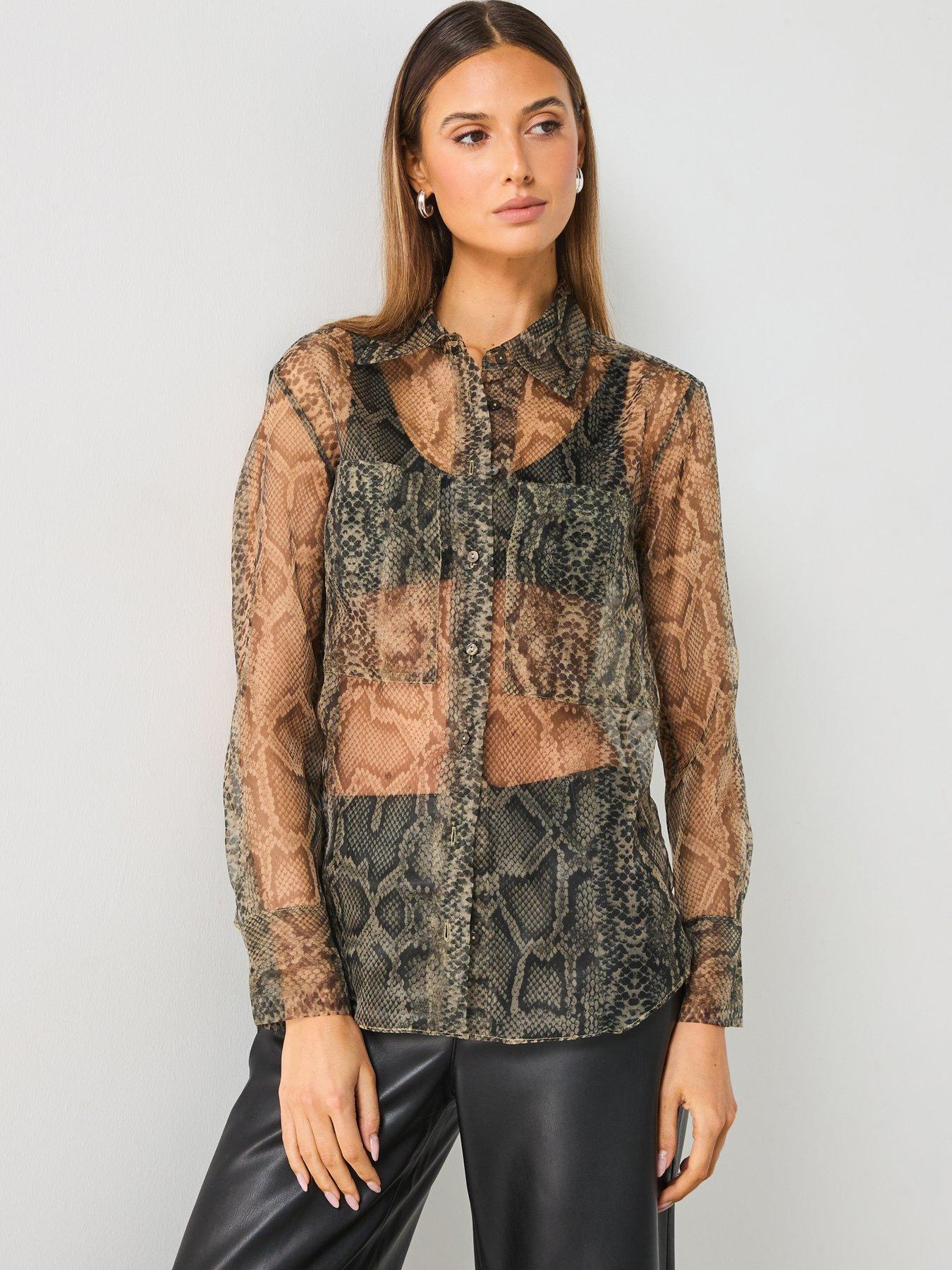 undefined Organza Shirt - Green - Cream