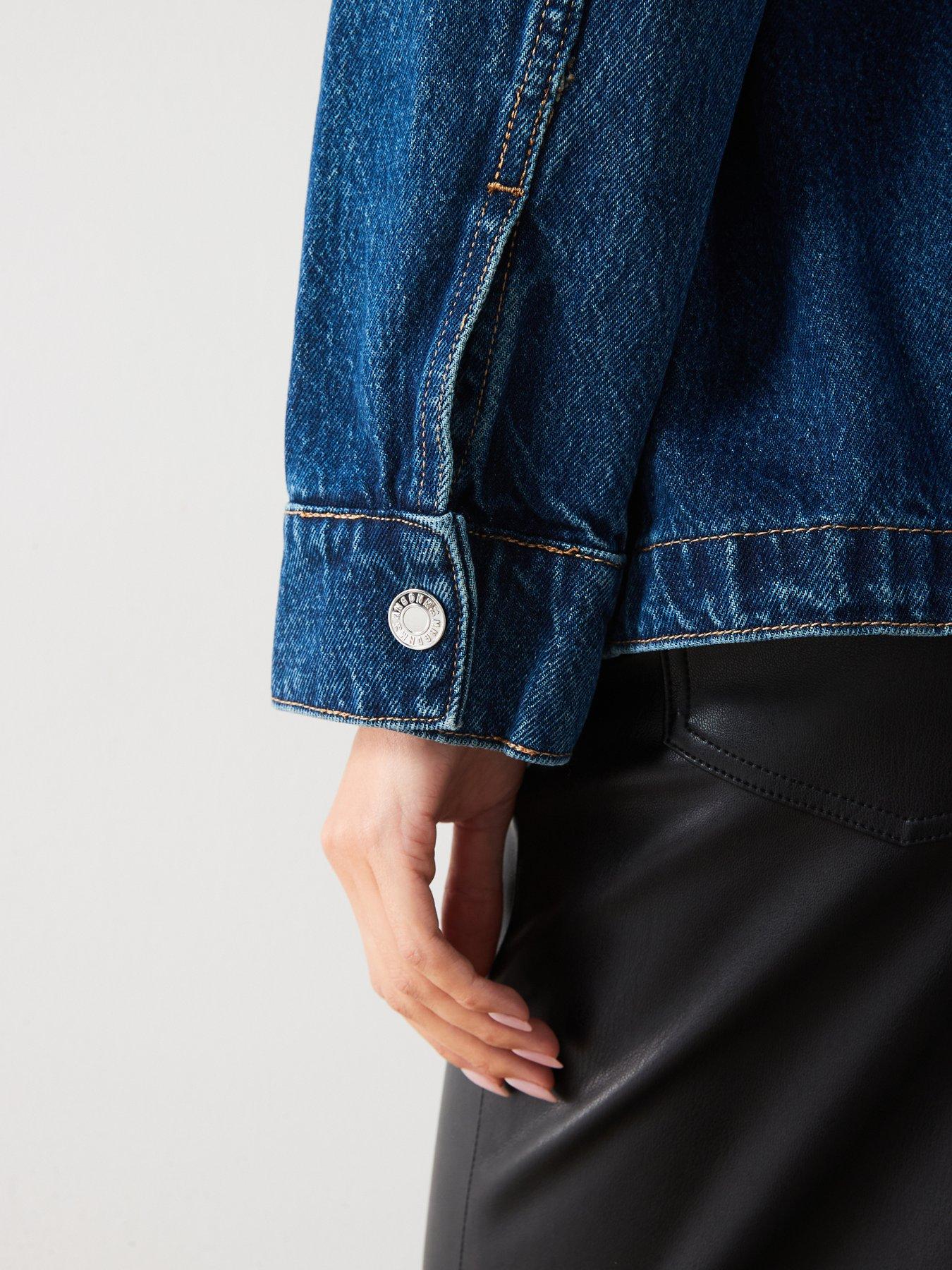 Image 6 of 6 of Mango Belted Denim Jacket - Blue
