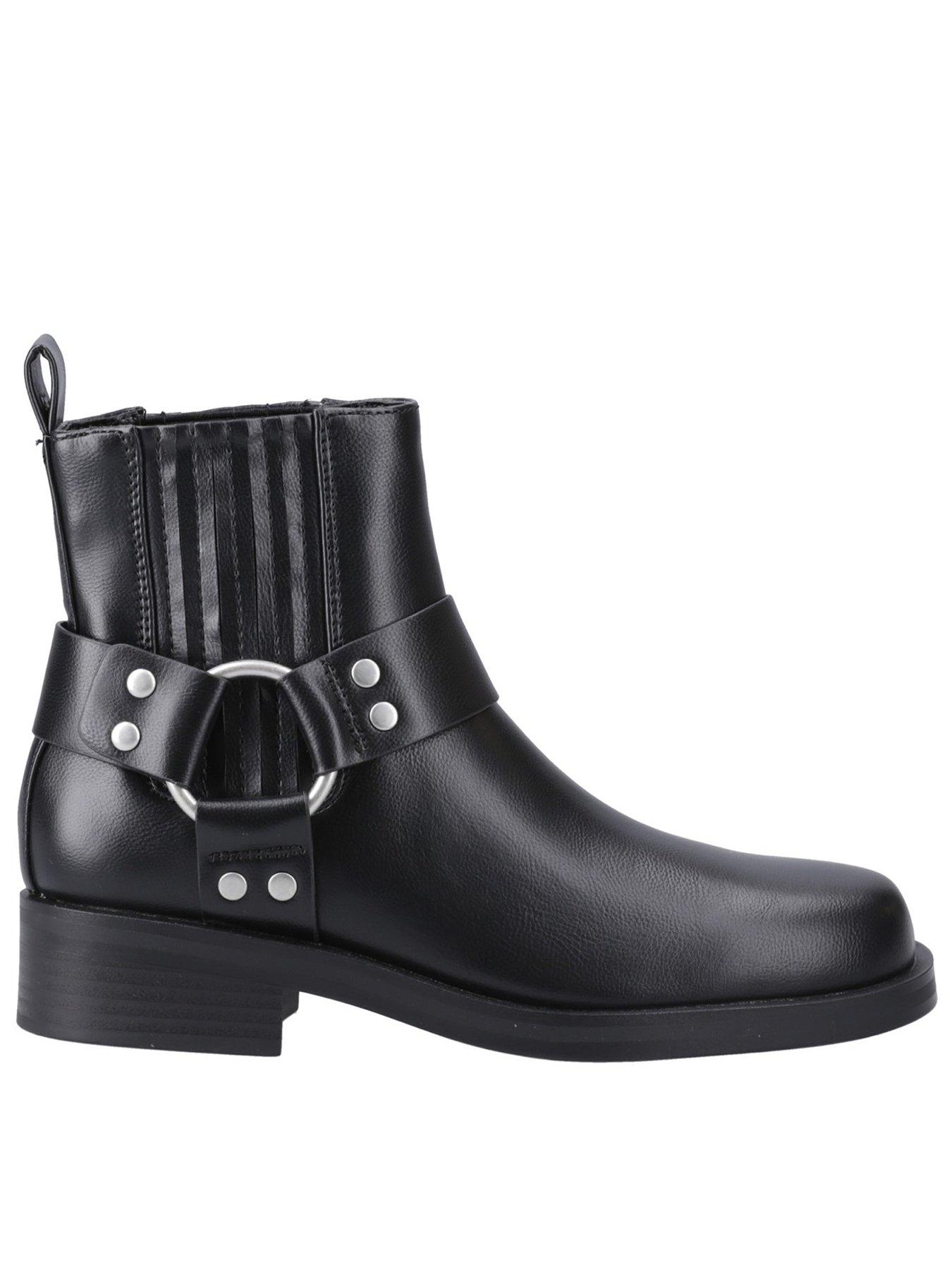 Bax Pu Short Biker Boot Black