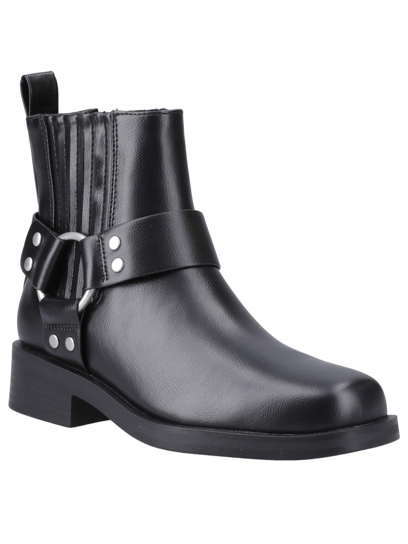  image of only-bax-pu-short-biker-boot-black