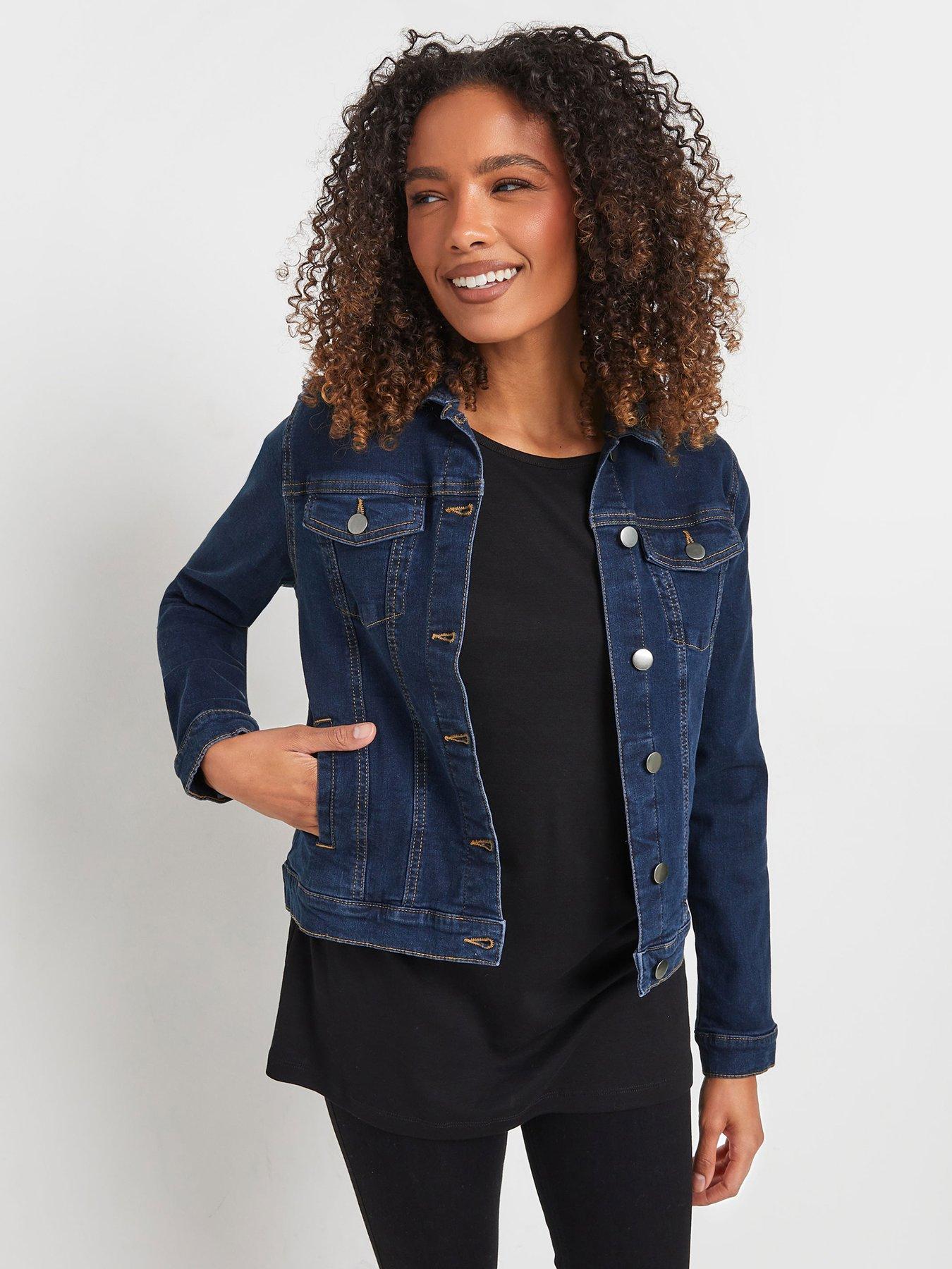 Womens denim parka sales
