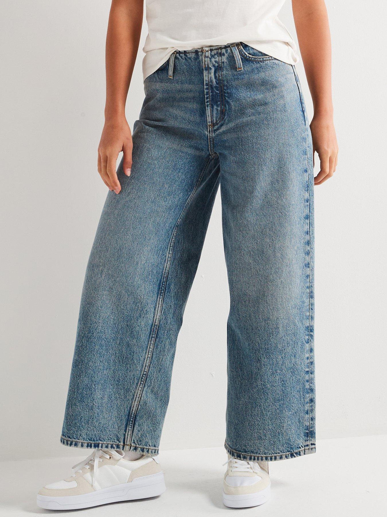 undefined Girane High Waist Wide Leg Jean - Blue