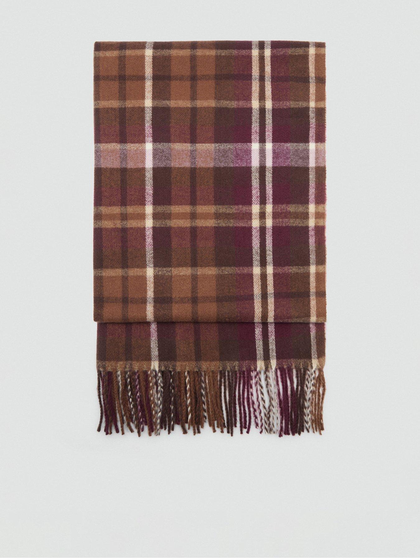 undefined Fringed Check Scarf