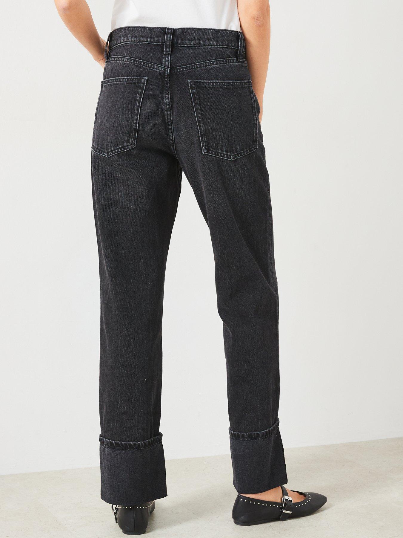 Image 2 of 5 of Mango Turn Up Straight Jean - Black
