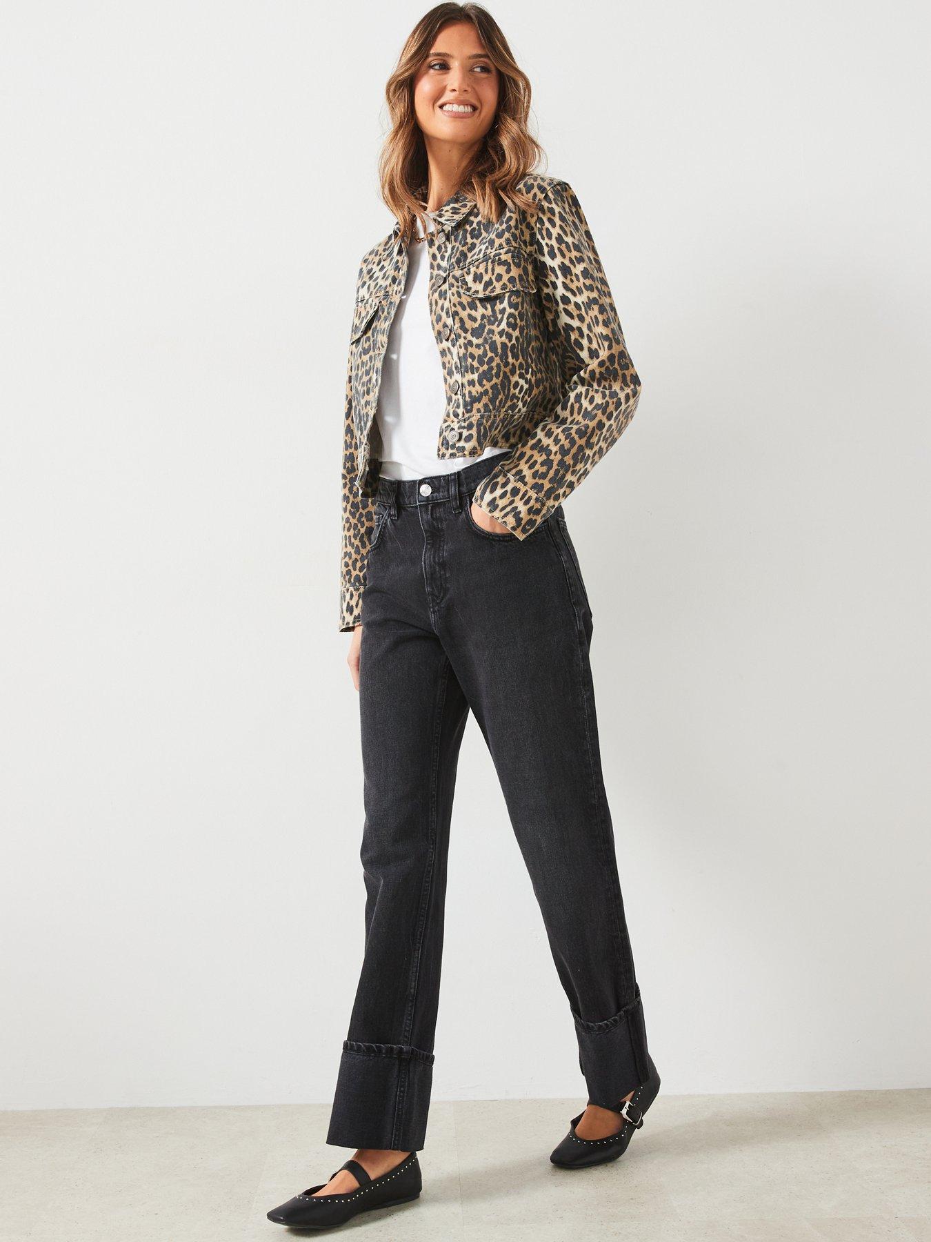 Image 4 of 5 of Mango Turn Up Straight Jean - Black