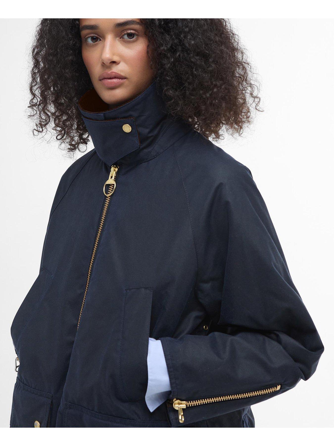 Image 4 of 6 of Barbour Esther Wax Jacket - Navy