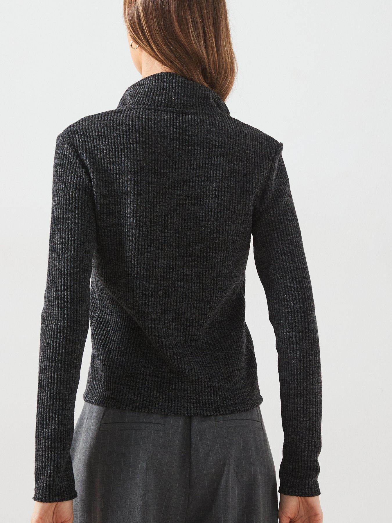 Image 2 of 6 of Mango Zip Through Cardigan - Grey