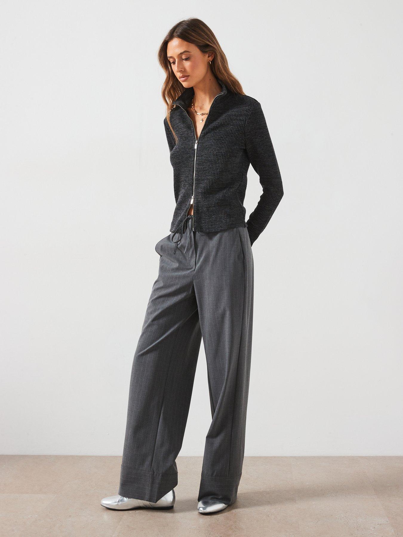 Image 5 of 6 of Mango Zip Through Cardigan - Grey