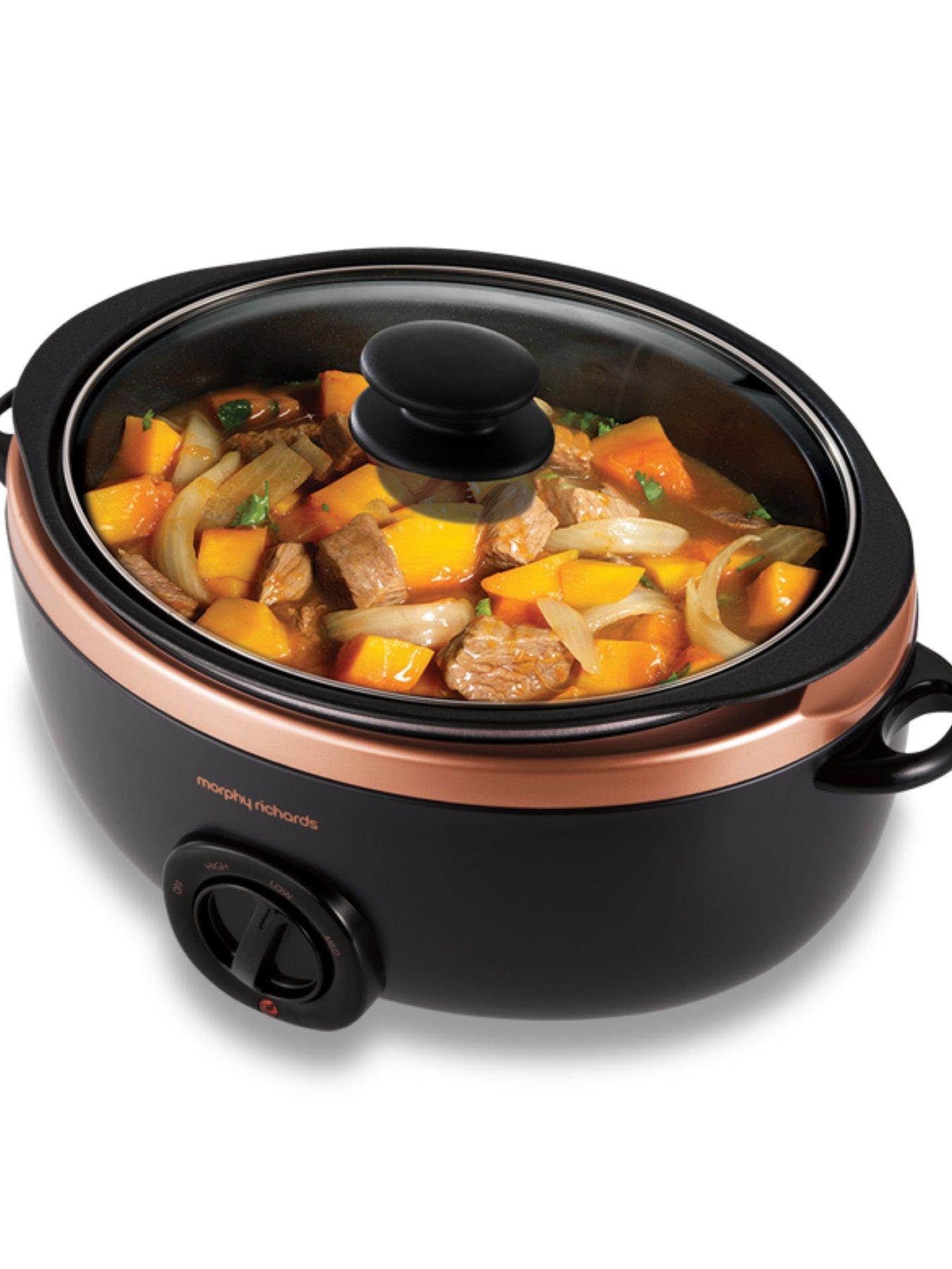 Morphy Richards Sear and Stew Black and Rose Gold 6.5L Slow Cooker Very