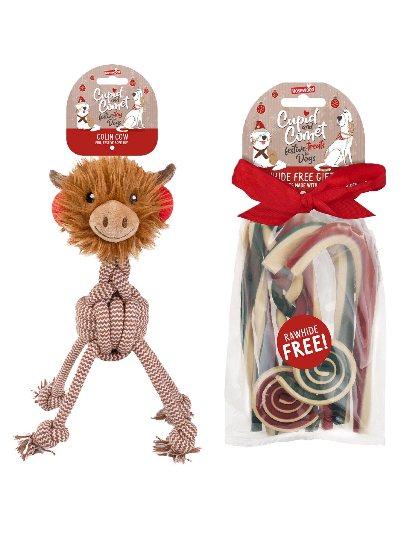 Product photograph of Rosewood Christmas Rawhide Free Gift Treat Bag Amp Rope Toy Bundle from very.co.uk