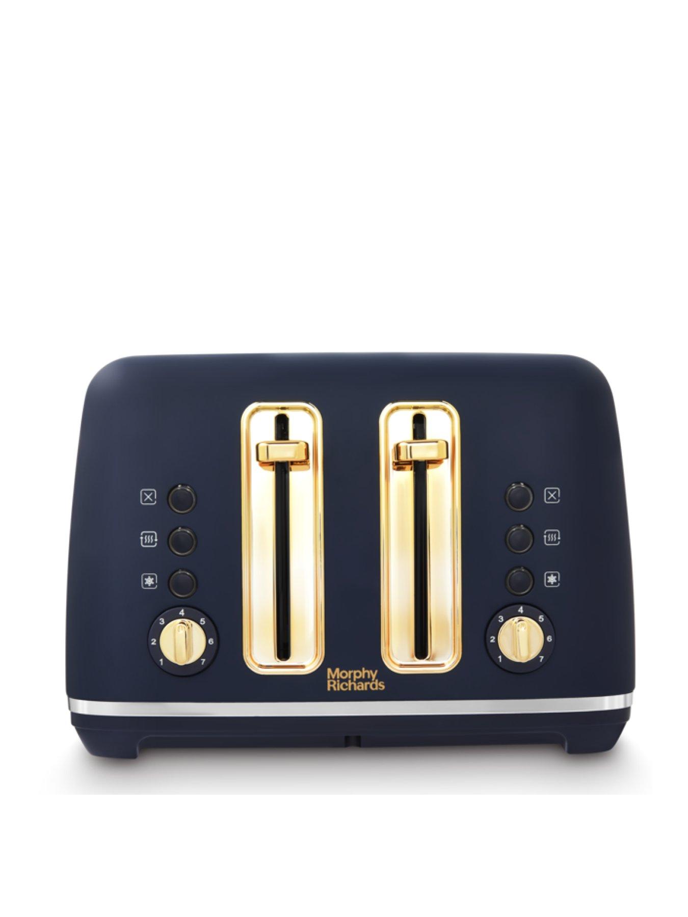undefined Accents Gold 4-Slice Toaster - Navy