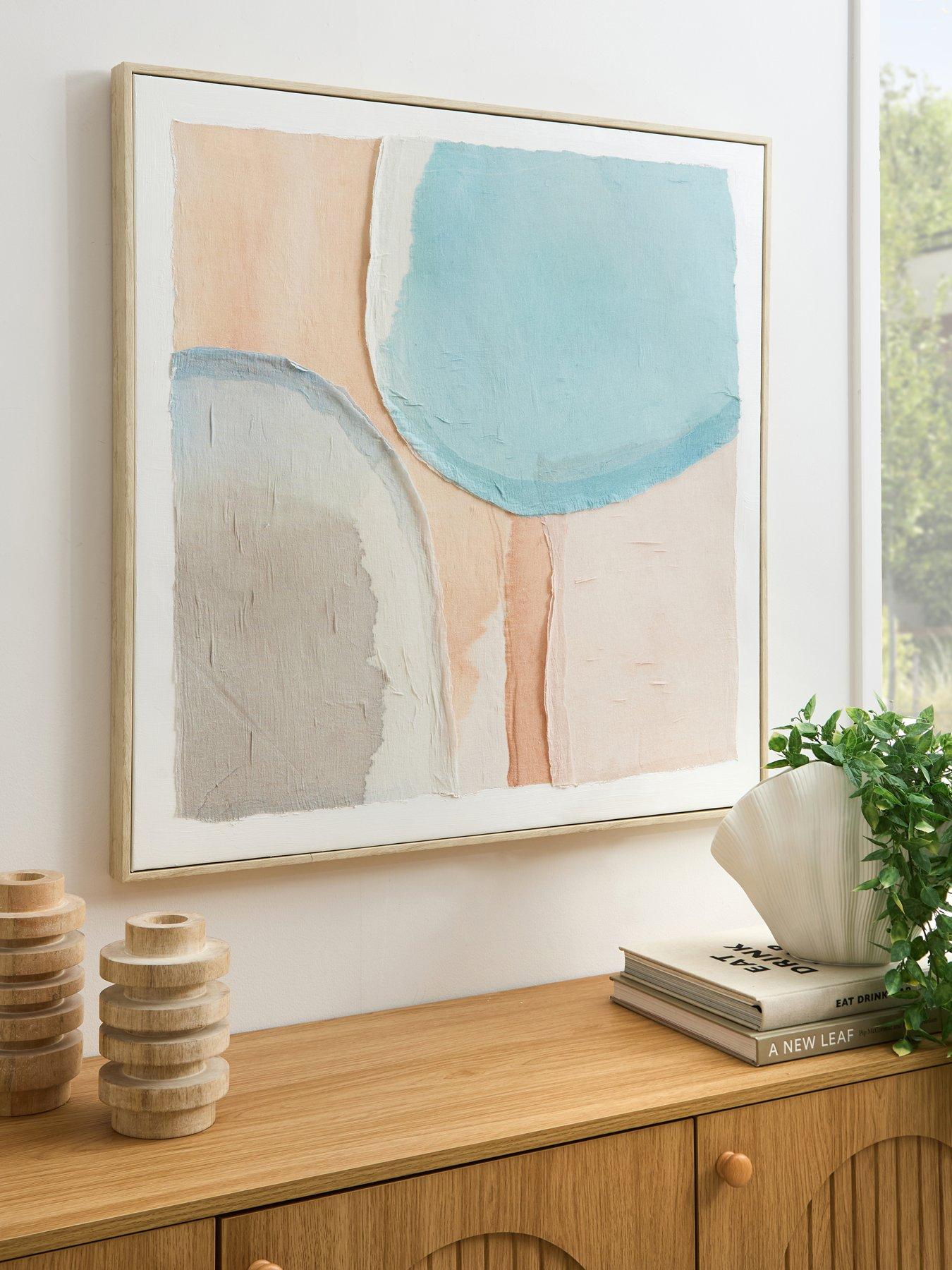 Very Home Abstract Capped Canvas Wall Art with Hand-Finished Embellishments