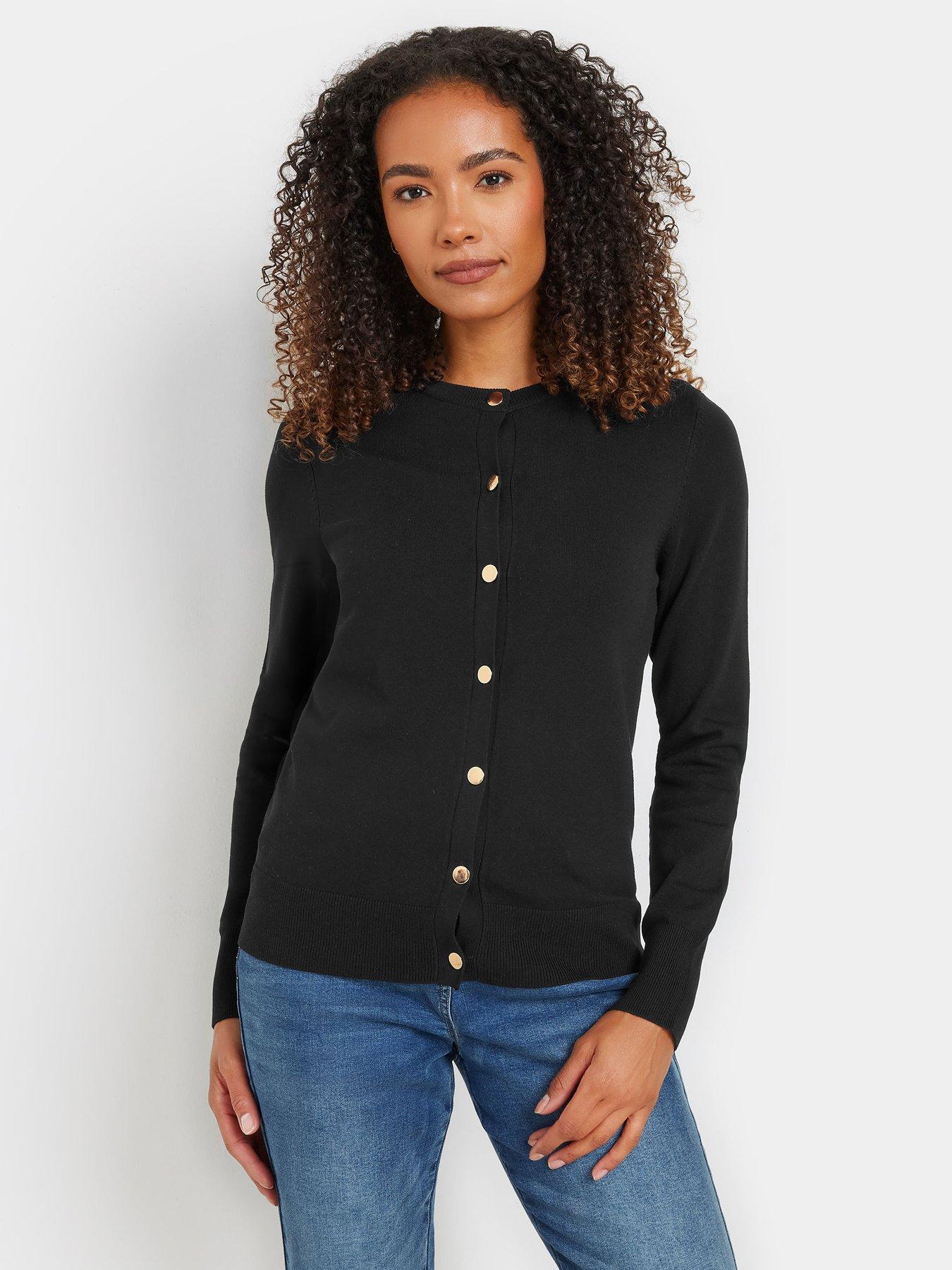 undefined Popper Cardigan - Black