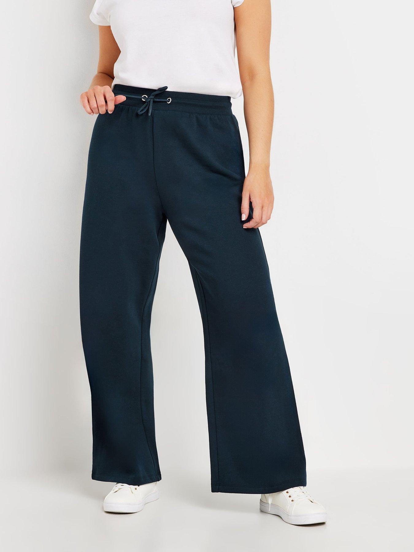 undefined Wide Leg Joggers - Blue