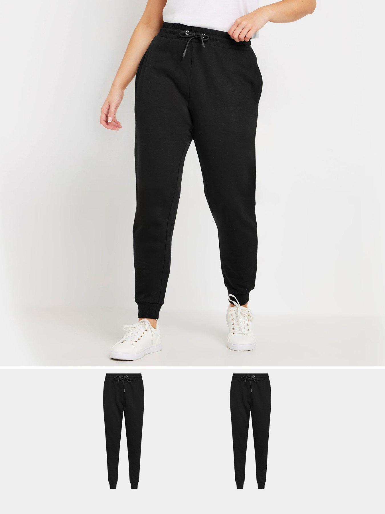 undefined 2 Pack Cuffed Joggers - Black