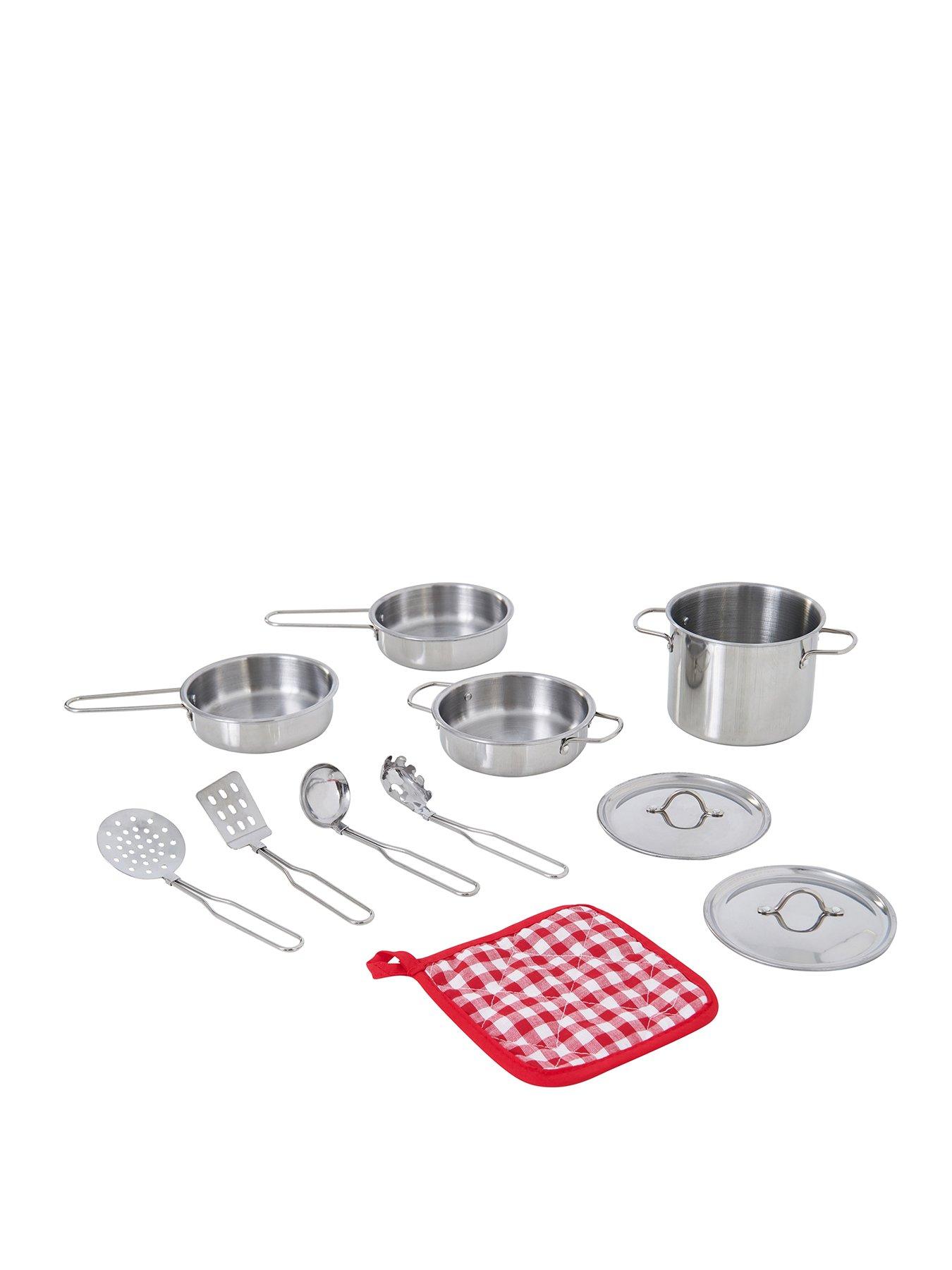 Image 1 of 6 of Teamson Kids Little Chef Frankfurt Stainless Steel Cooking Accessory Set - Multi-Color- 11 pcs