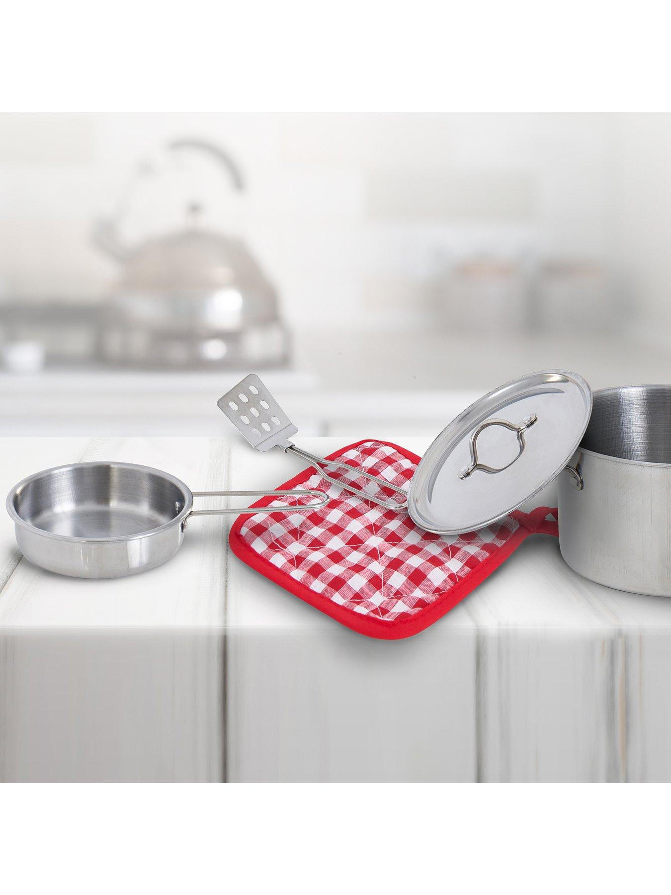 Image 3 of 6 of Teamson Kids Little Chef Frankfurt Stainless Steel Cooking Accessory Set - Multi-Color- 11 pcs