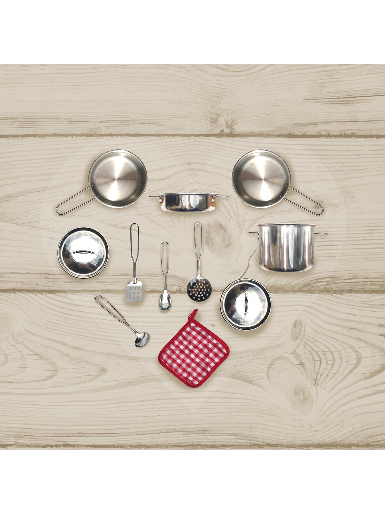 Image 4 of 6 of Teamson Kids Little Chef Frankfurt Stainless Steel Cooking Accessory Set - Multi-Color- 11 pcs