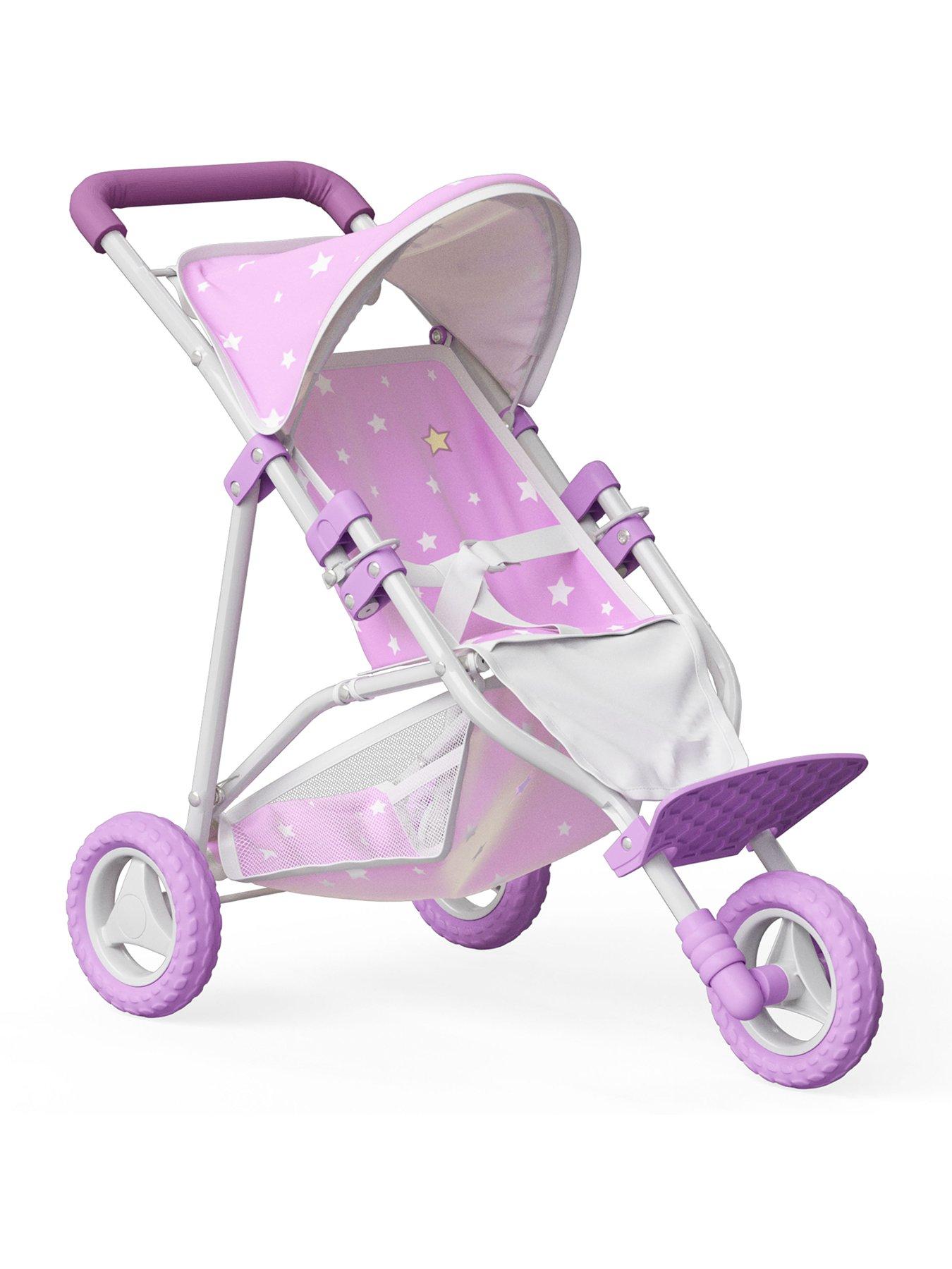 Teamson Kids Olivia s Little World Baby Doll Jogging Stroller Purple Stars