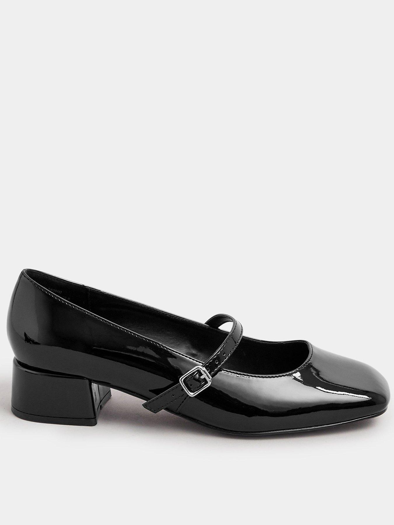 Yours Extra Wide Fit PU Block Heel Mary Jane Shoes Black Very