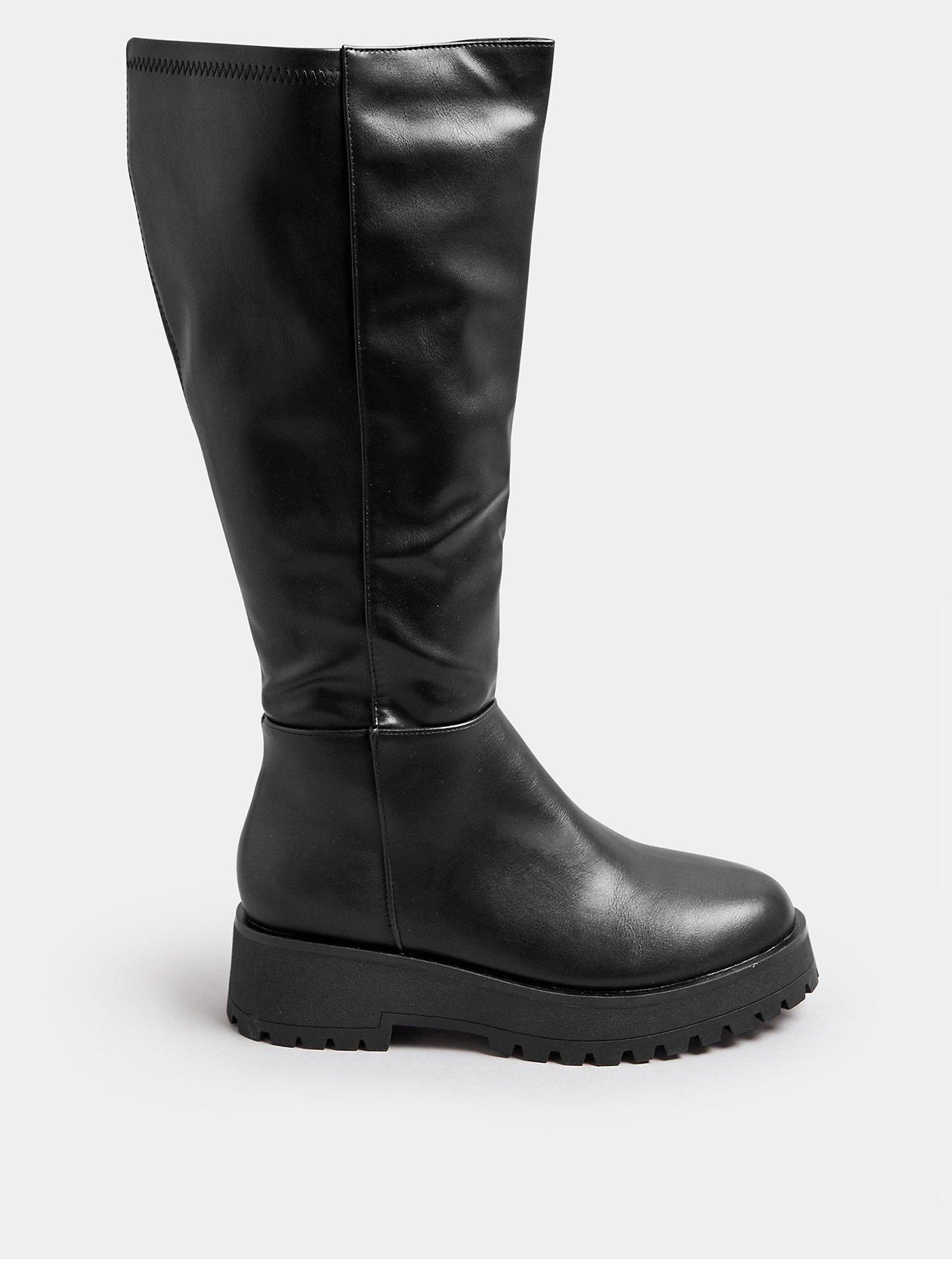 Platform wedge knee high boots hotsell