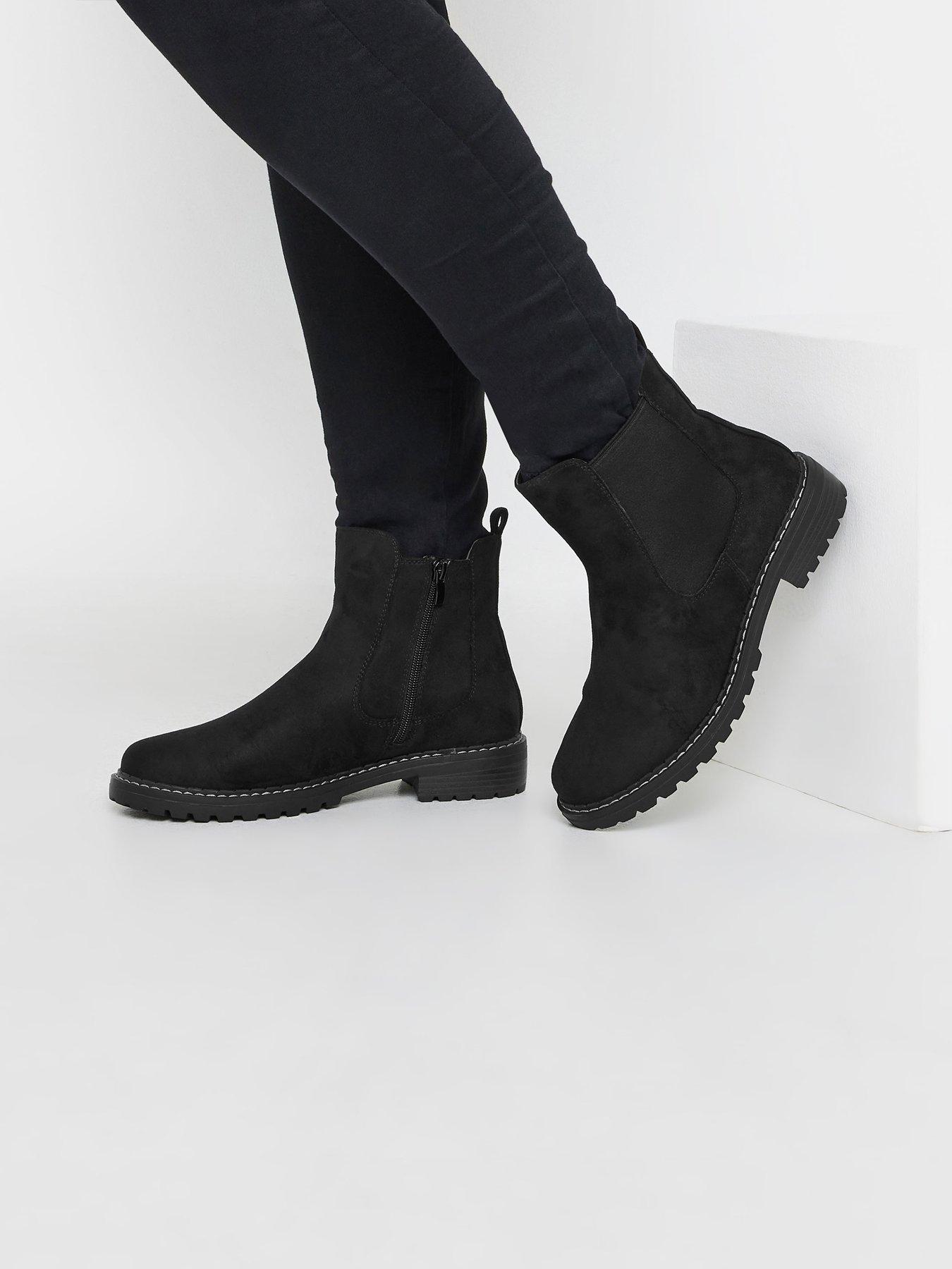 Yours Faux Suede Chelsea Boots In Extra Wide EEE Fit Black Very
