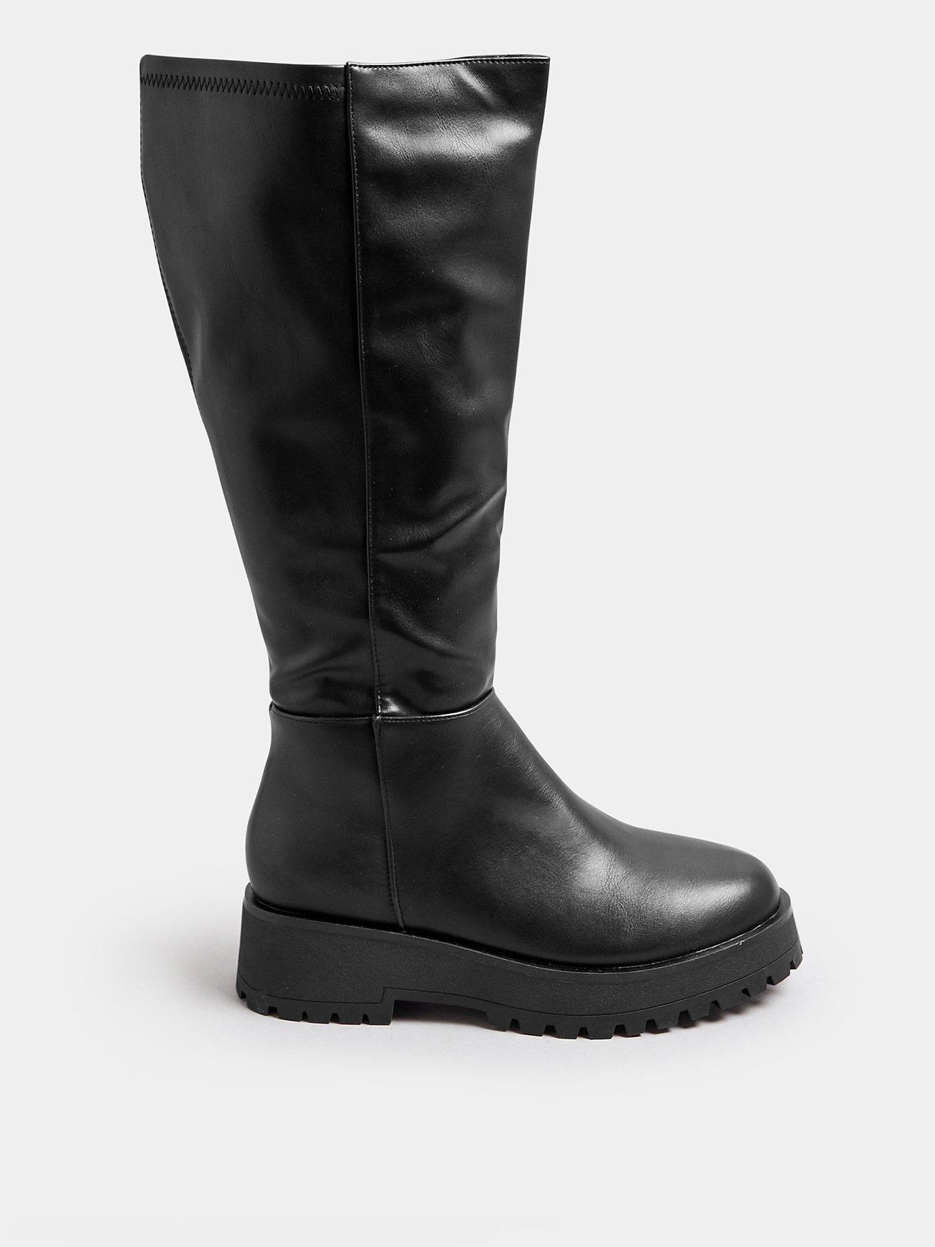 Yours Wide Fit Wedge Knee High Boot Black Very