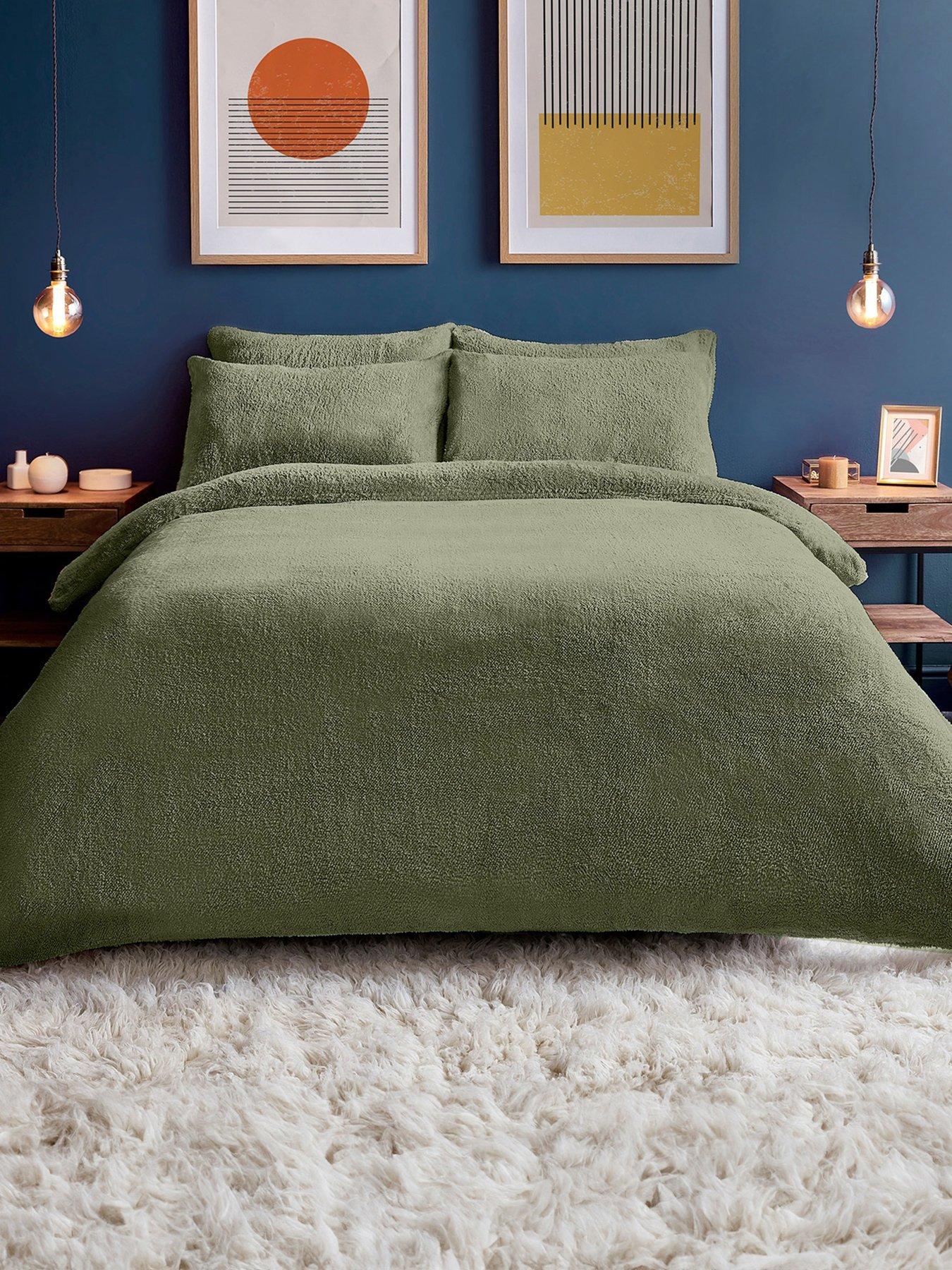 Silentnight Teddy Fleece Duvet Set - Sage - King