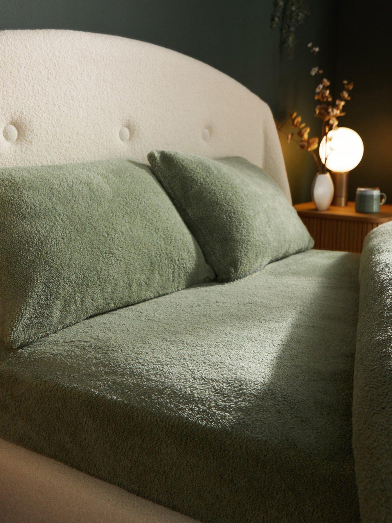 Silentnight Teddy Fleece Fitted Sheet - Sage - King