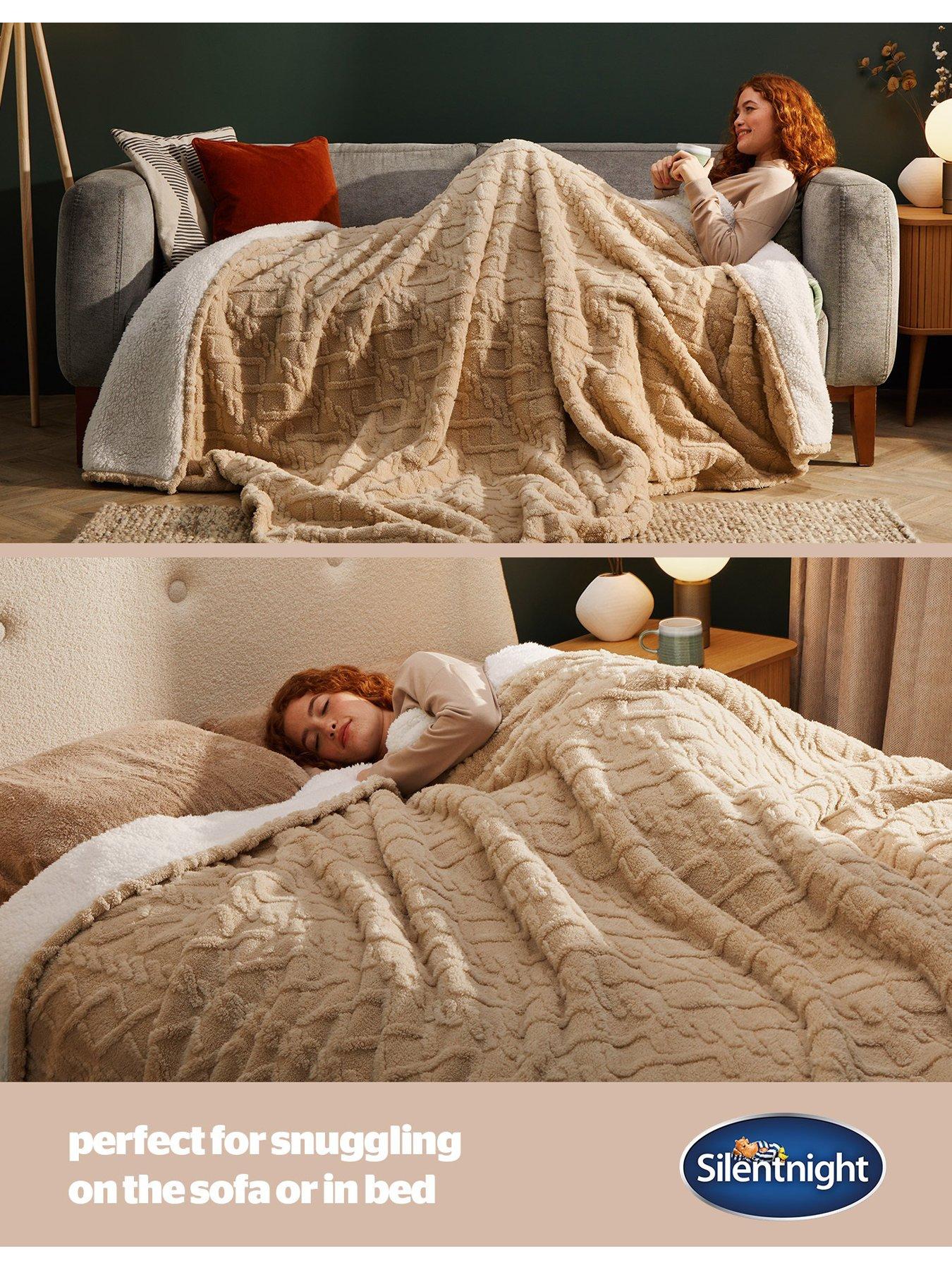 Image 4 of 7 of Silentnight Snugsie Family Blanket - Cable Knit - Natural