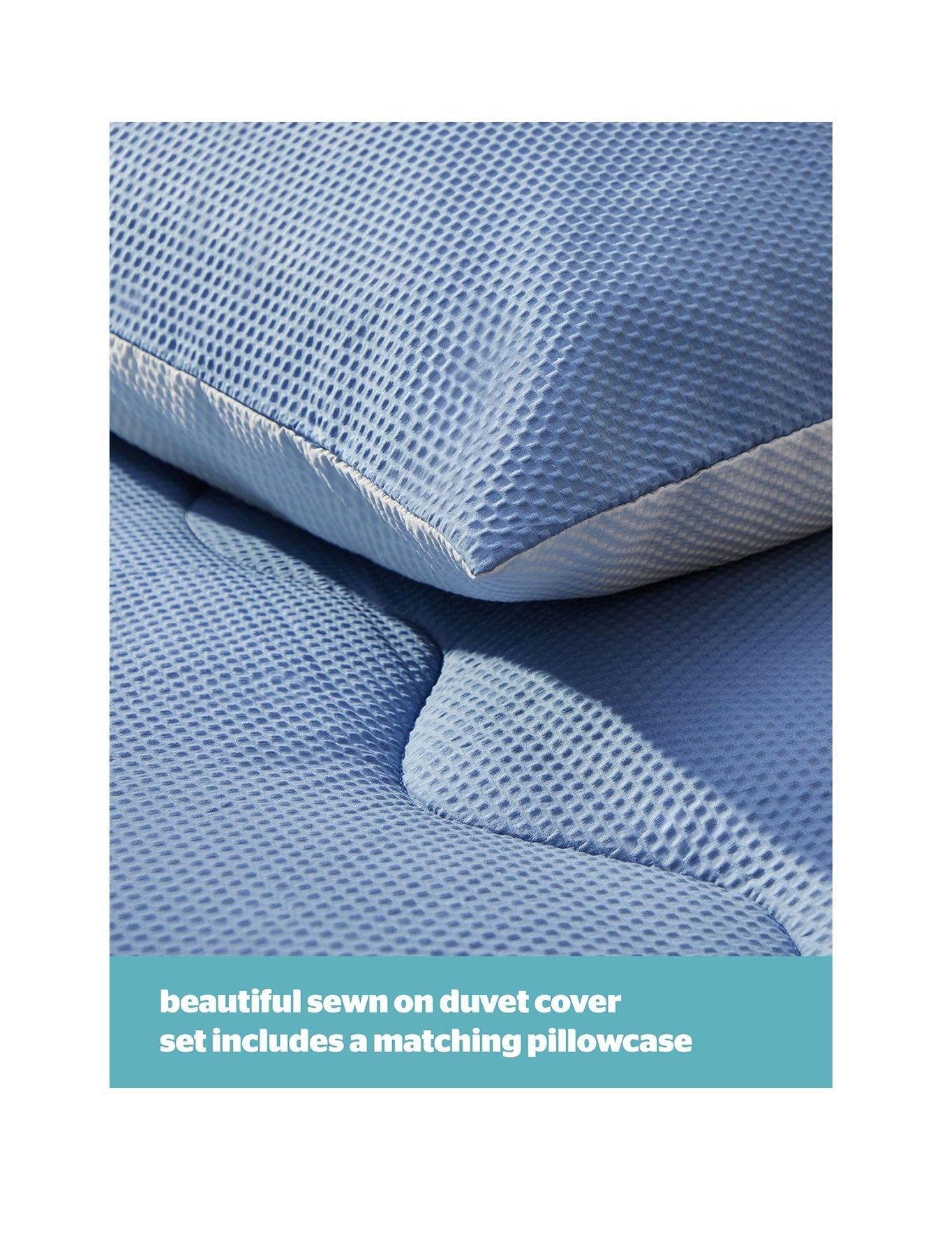 Image 2 of 7 of Silentnight Seersucker Coverless Duvet And Pillowcase Set - 10.5 Tog - Grey/blue - Double