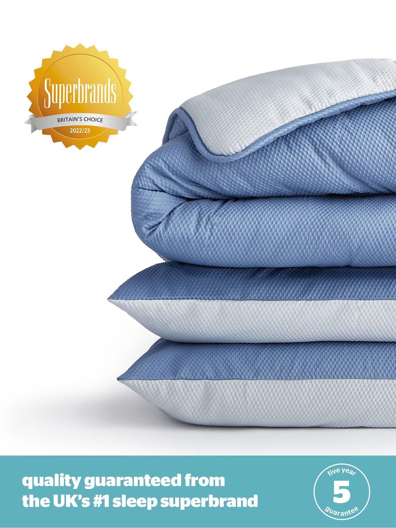 Image 6 of 7 of Silentnight Seersucker Coverless Duvet And Pillowcase Set - 10.5 Tog - Grey/blue - Double