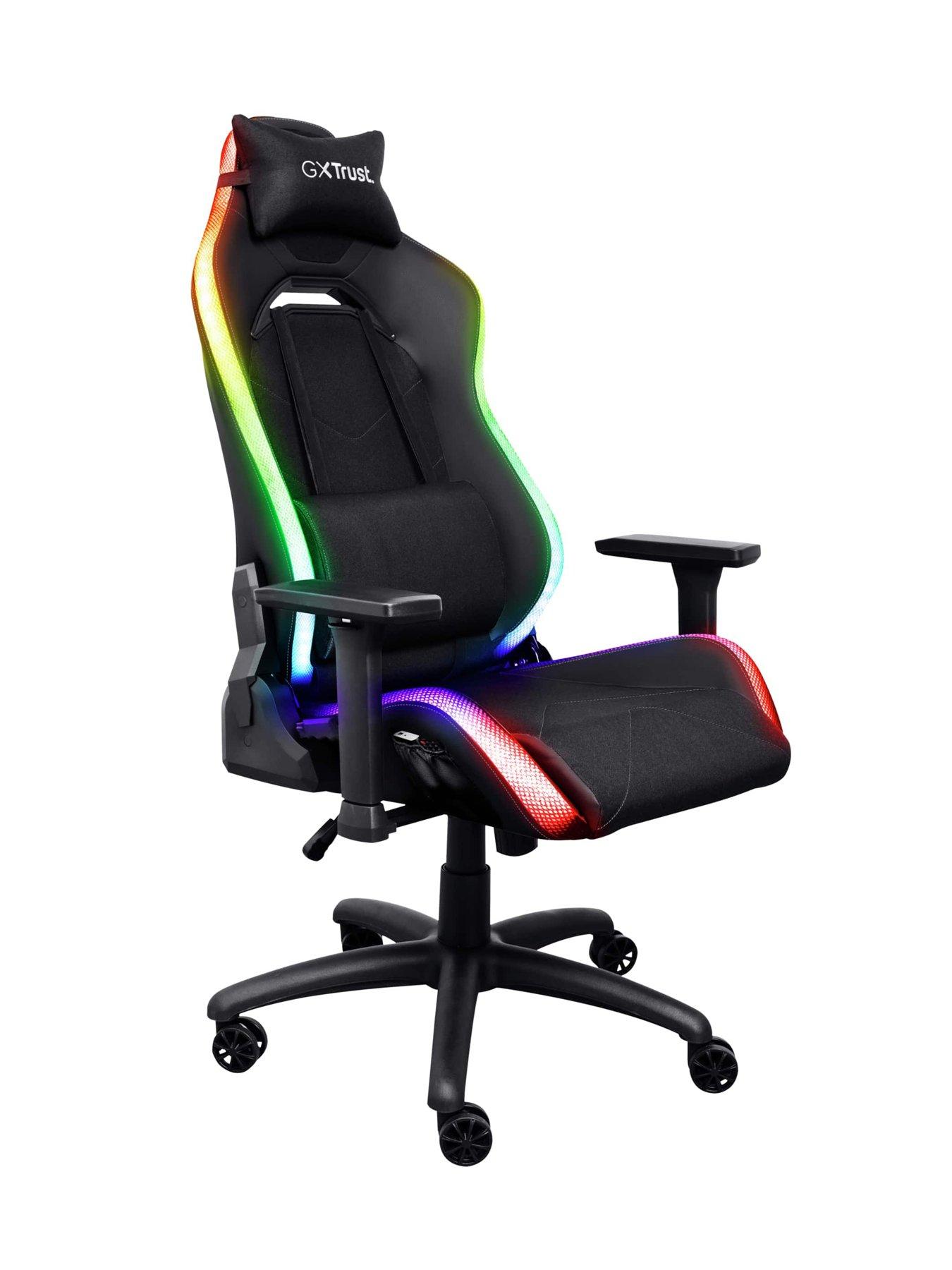 Product photograph of Trust Gxt719 Ruya Rgb Adjustable Gaming Chair Black from very.co.uk