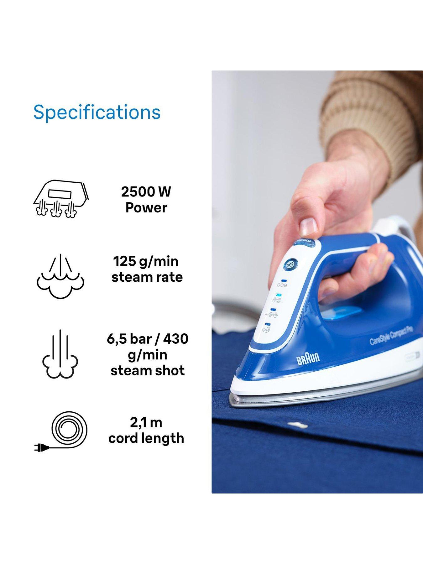 Image 3 of 8 of Braun IS2565BL CareStyle Compact Pro Steam Iron - Blue