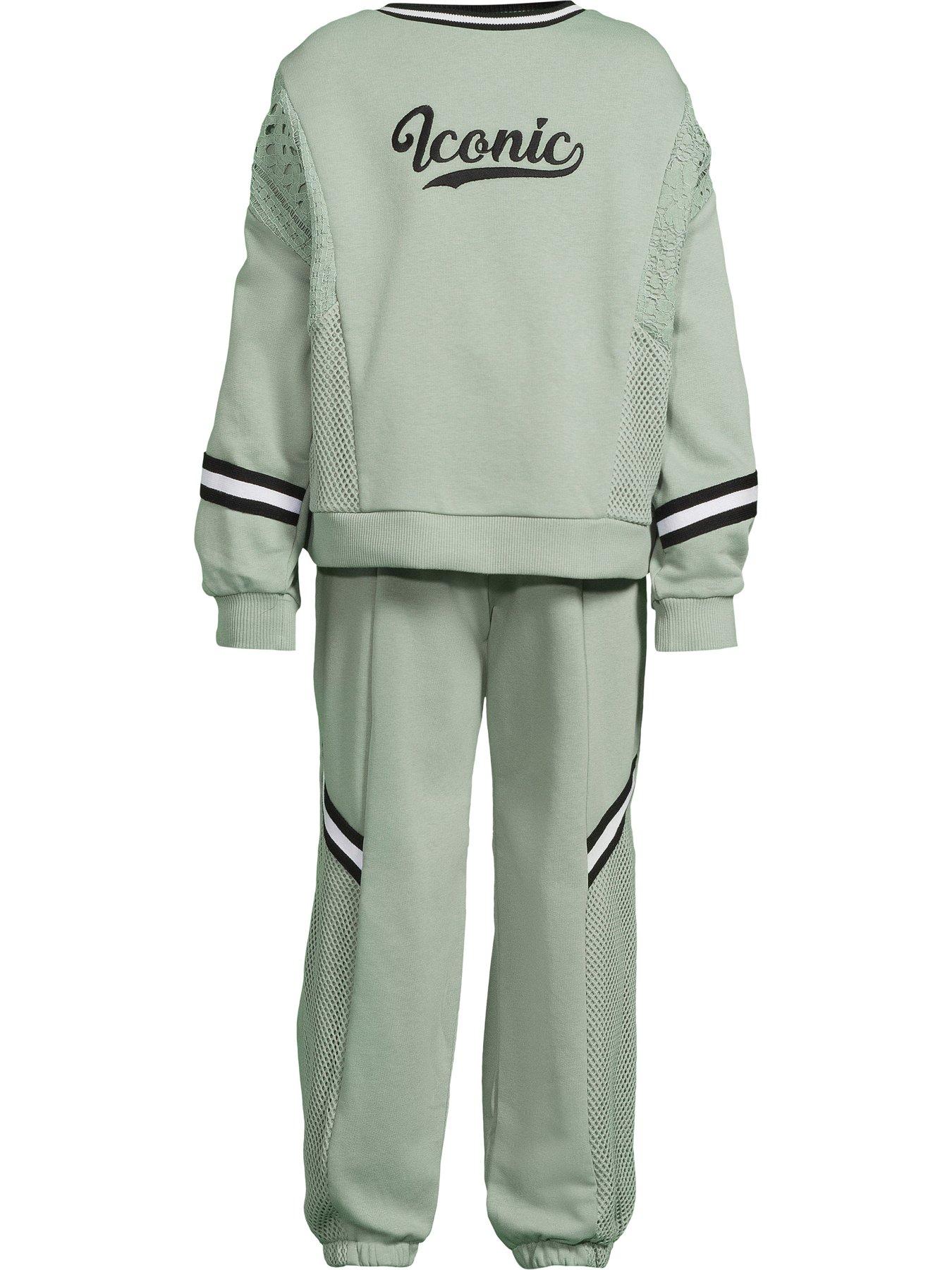 undefined Girls Iconic Sweatshirt Set - Khaki