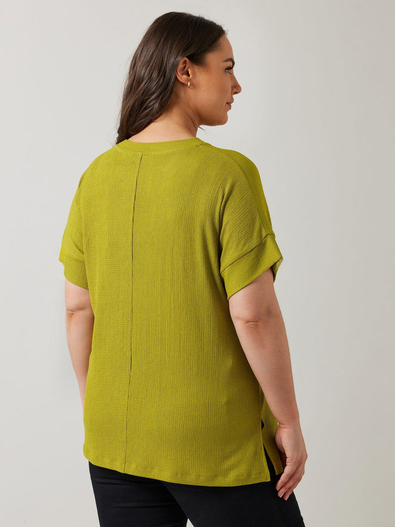 Image 2 of 4 of Evans Textured Seam Detail Top - Green
