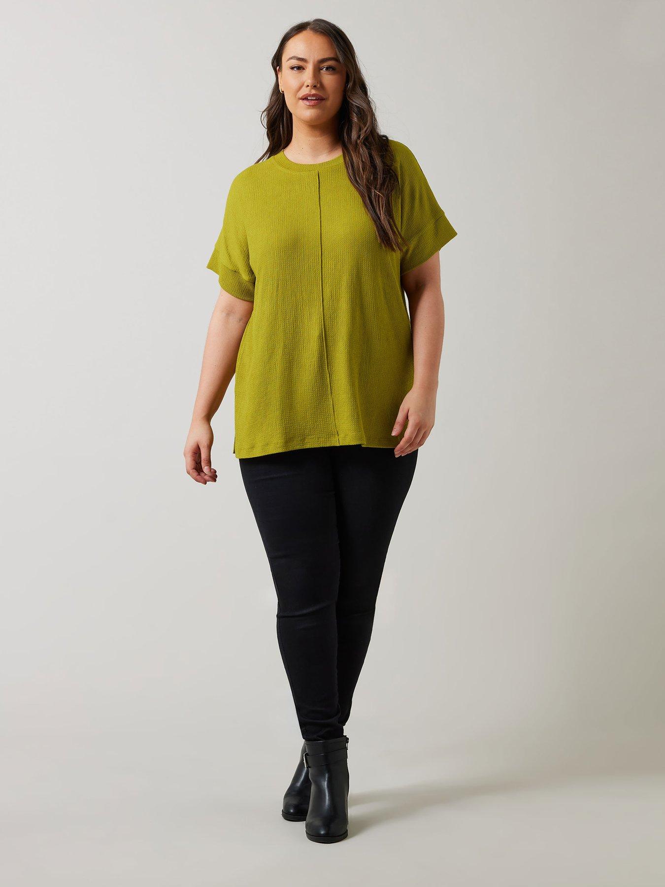 Image 3 of 4 of Evans Textured Seam Detail Top - Green